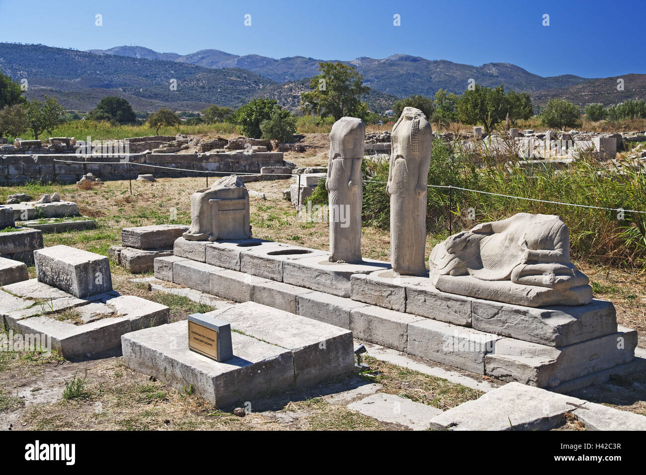 Ausgrabungsstätte Heraion, Insel Samos, Insel im Mittelmeer, Griechenland, Europa Stockfoto