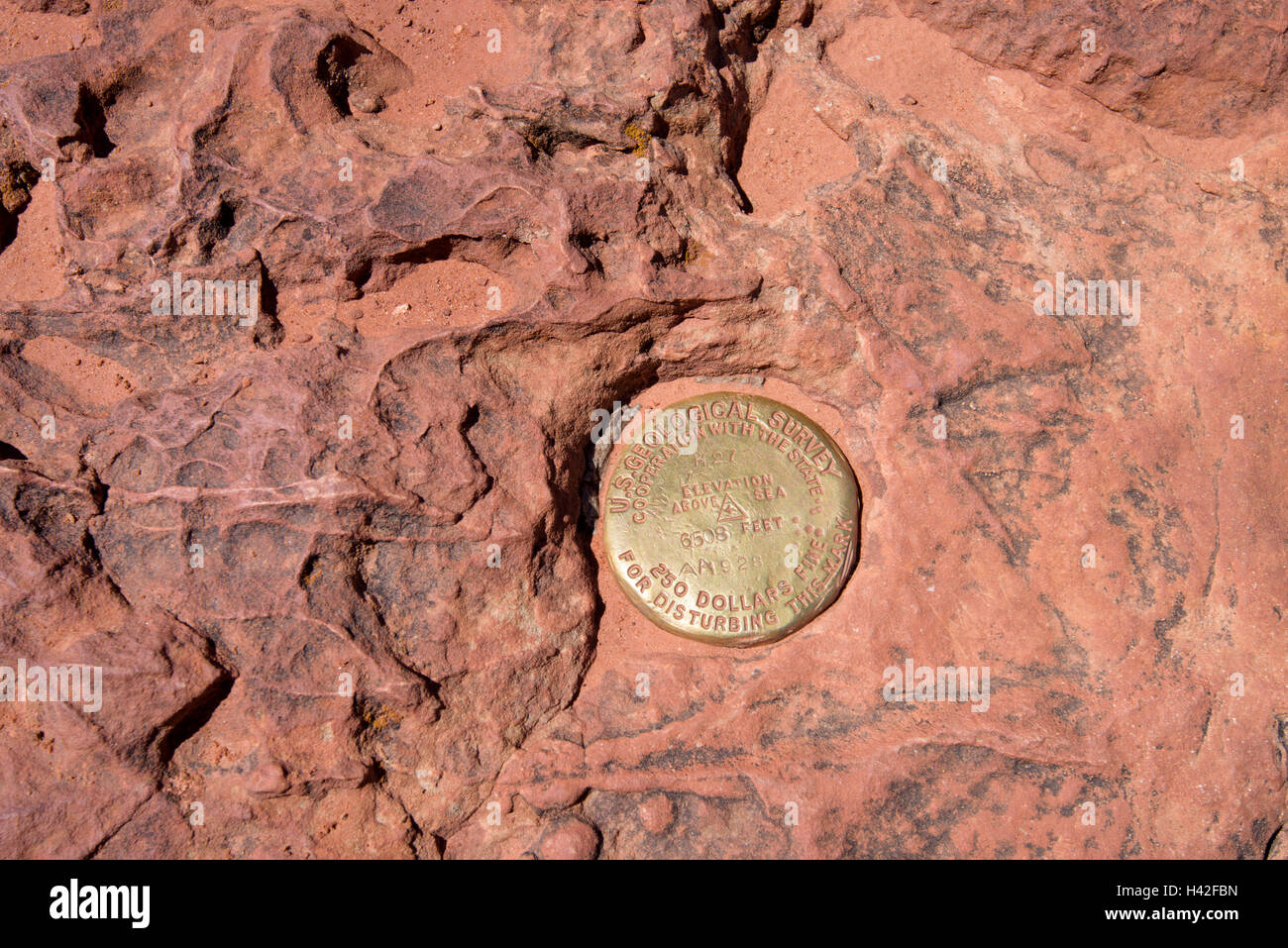 Geologische Übersicht Marker, Aussichtspunkt, Zion National Park, befindet sich im Südwesten der Vereinigten Staaten, in der Nähe von Springdale, Uta Stockfoto