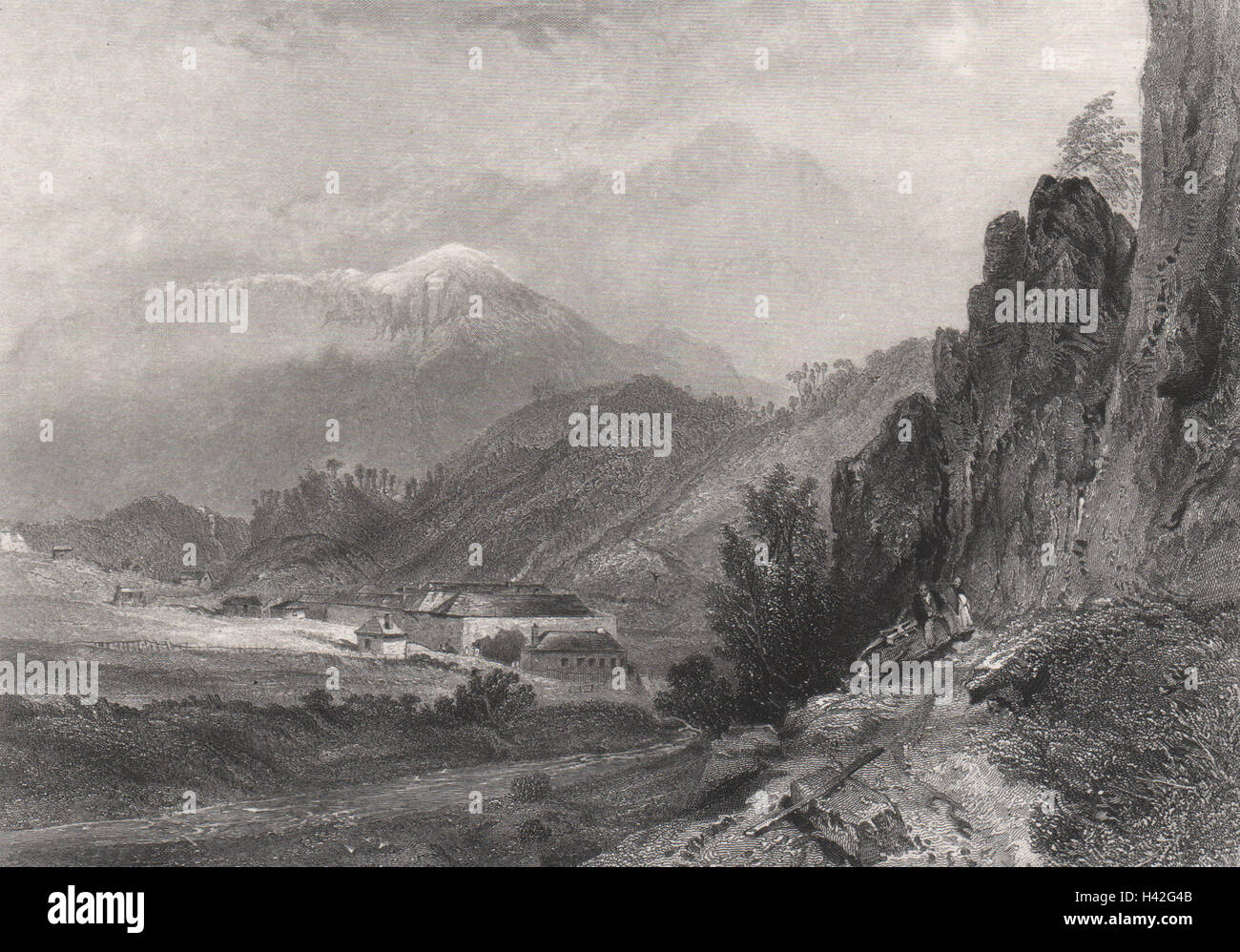 "Mount Wellington, Tasmanien", von E.C. BOOTH/J.S. PROUT. Kunanyi. Australien-c1874 Stockfoto