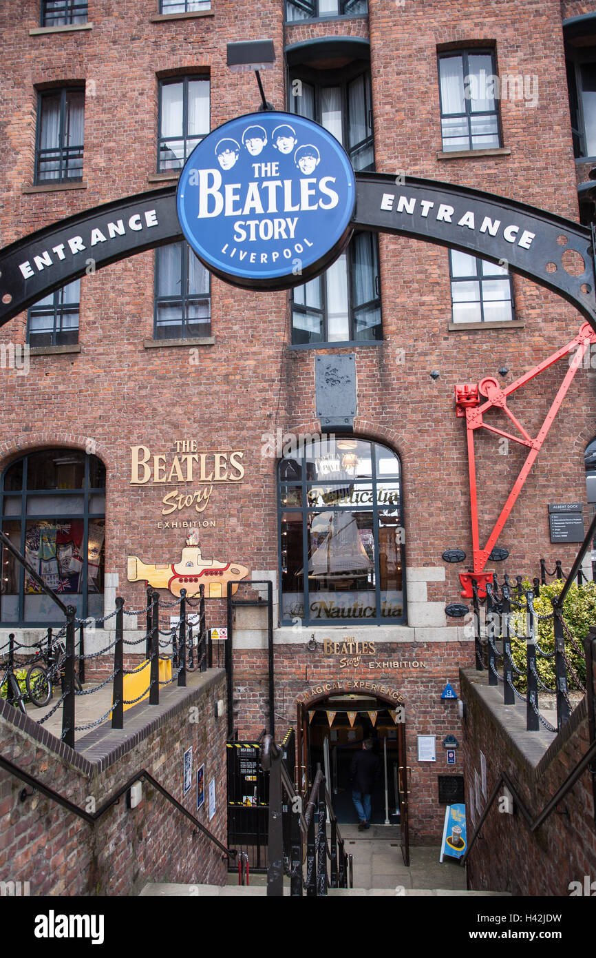 Die Beatles Story am Albert Dock, Stadtzentrum von Liverpool, Merseyside, England, Europa. Stockfoto