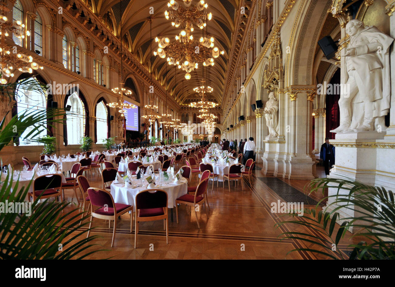 Österreich, Wien, Rathaus, Esszimmer, Stockfoto