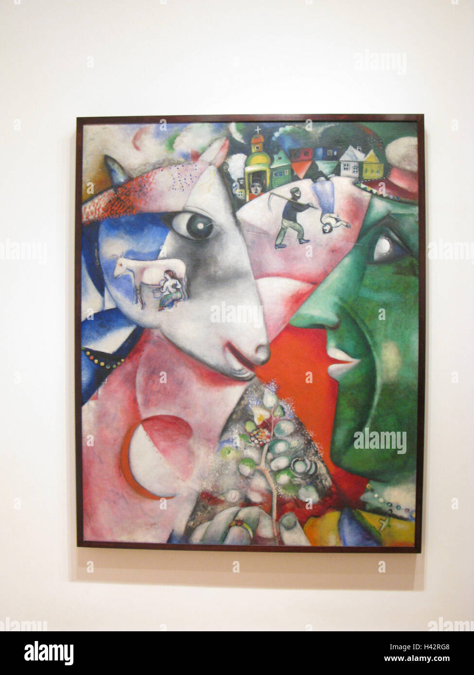 Gemälde, "Ich und das Dorf", in 1911, Künstler Marc Chagall, Künstlerrechte mit Bild-Kunst VG klar, MoMa, Ausstellung, Museum, Ort von Interesse, Ausstellung, Galerie, Kunst, Malerei, Bild, St. Kunst, Ölgemälde, Stockfoto