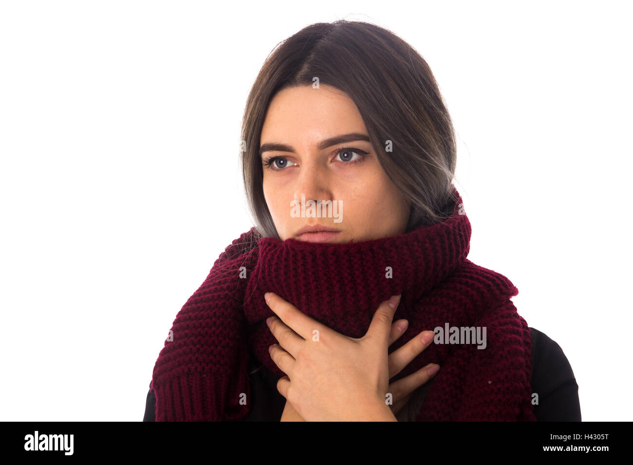 Frau mit WEINIG Schal Stockfoto