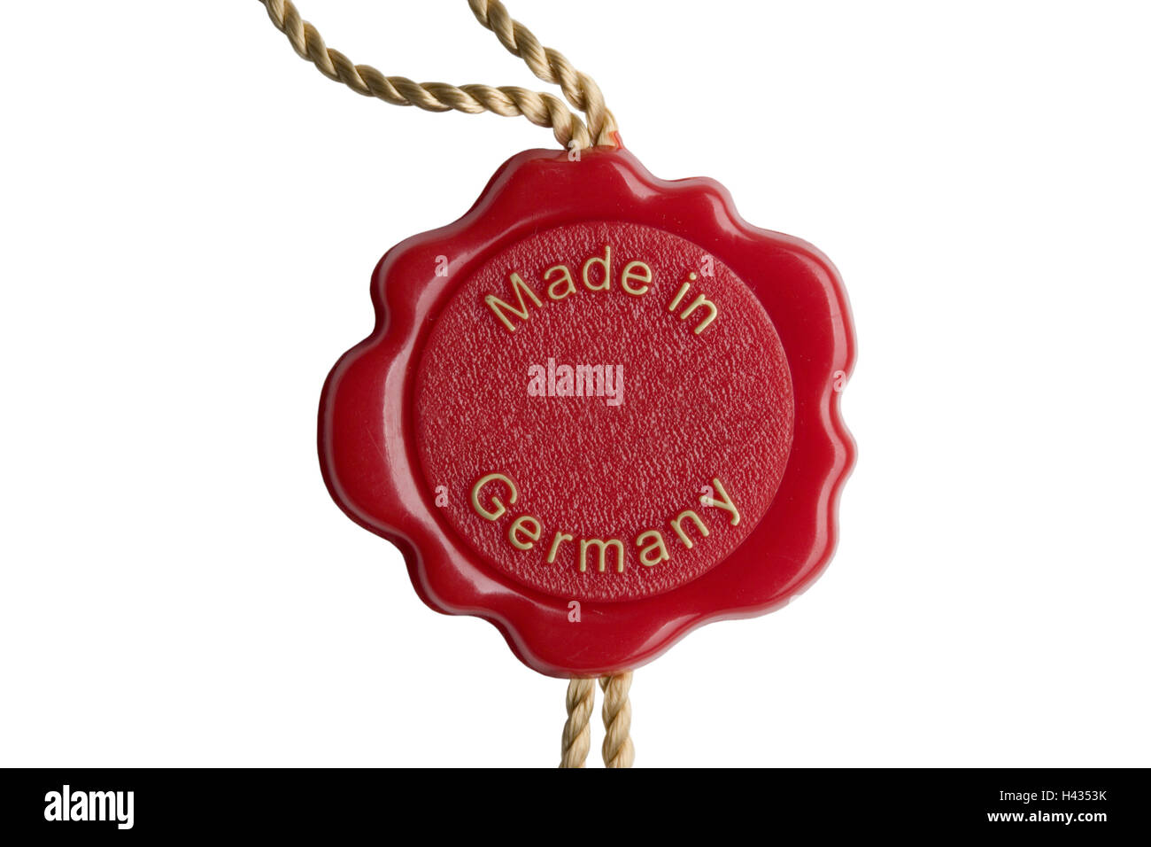 Qualität Kurzform, in deutscher Sprache, "Made in Germany", schneiden Outs, Nahaufnahme, Stockfoto