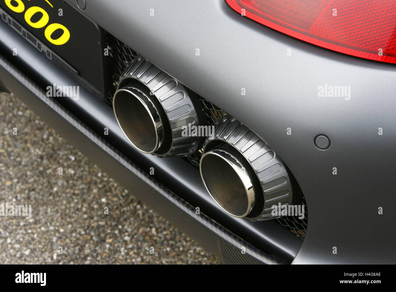 Gemballa Porsche GTR 600 Lawine, mattschwarz, Detail, hinten, Stockfoto