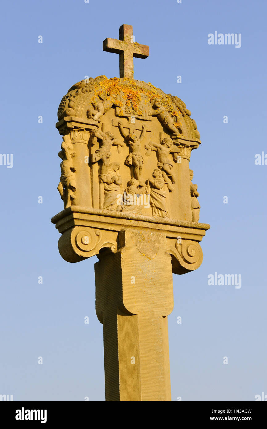 Strecke Schrein, Detail, Figuren eines Heiligen Kreuz, Stockfoto