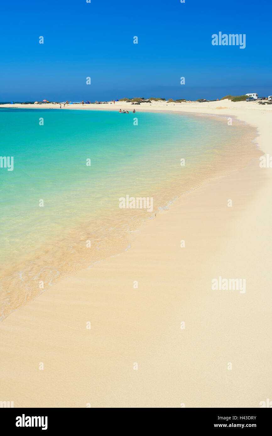 Sandstrand, türkisblaues Wasser, El Cotillo, Fuerteventura, Kanarische Inseln, Atlantik, Spanien Stockfoto