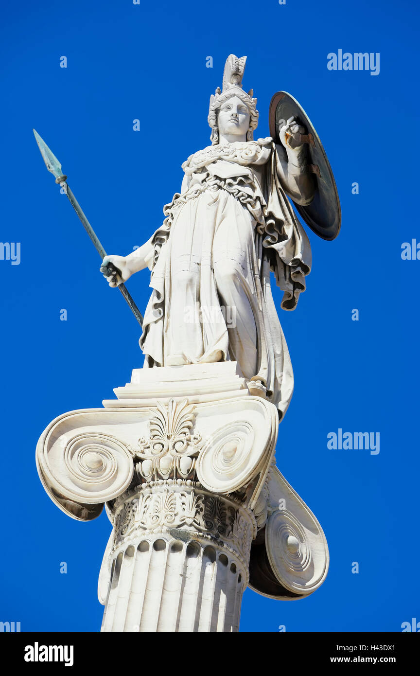 Statue der Athene, Akademie der Künste, Athen, Griechenland Stockfoto