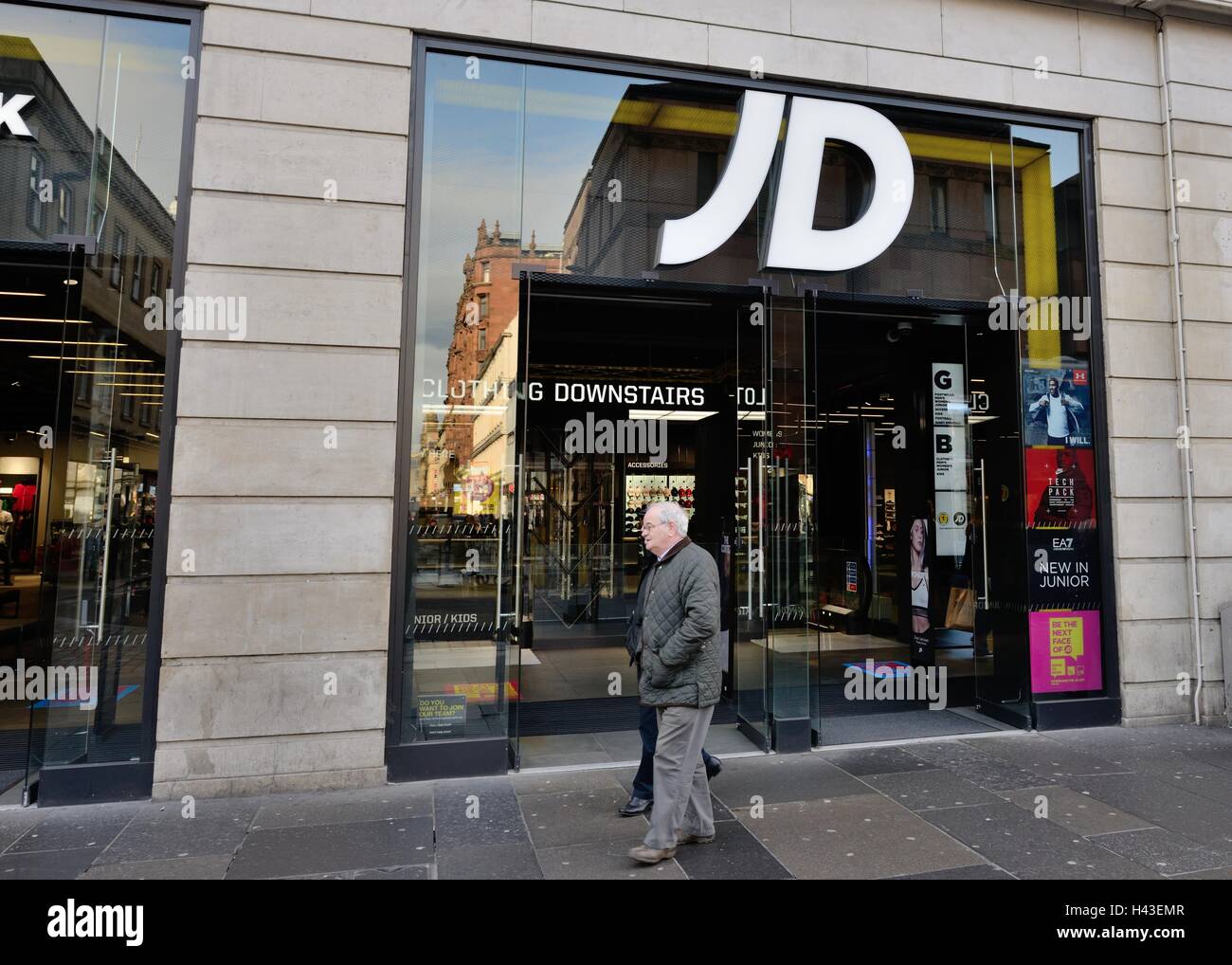 JD Sports Fashion plc, Bekleidungsgeschäft im Zentrum von Glasgow, Scotland, UK Stockfoto