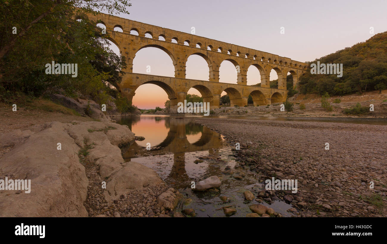 Aquädukt Pont Du Gard, Languedoc-Roussillon, Frankreich Stockfoto