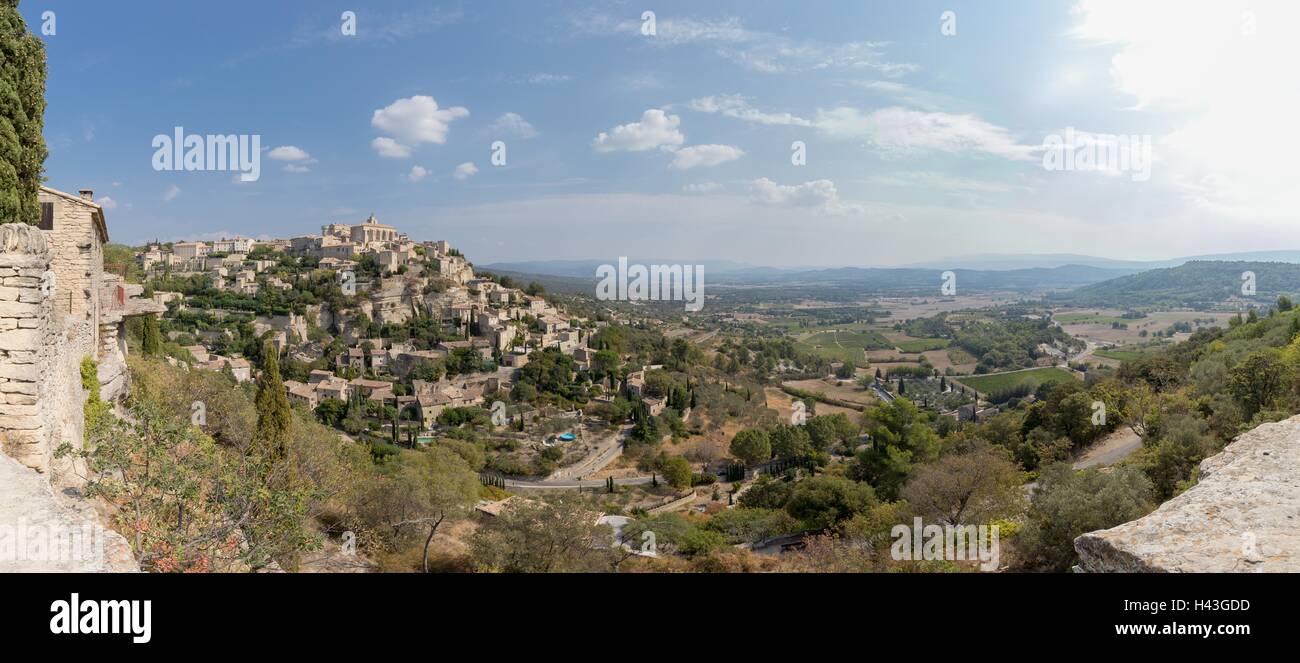 Dorf Skyline, Gordes, Cote d ' Azur, Frankreich Stockfoto