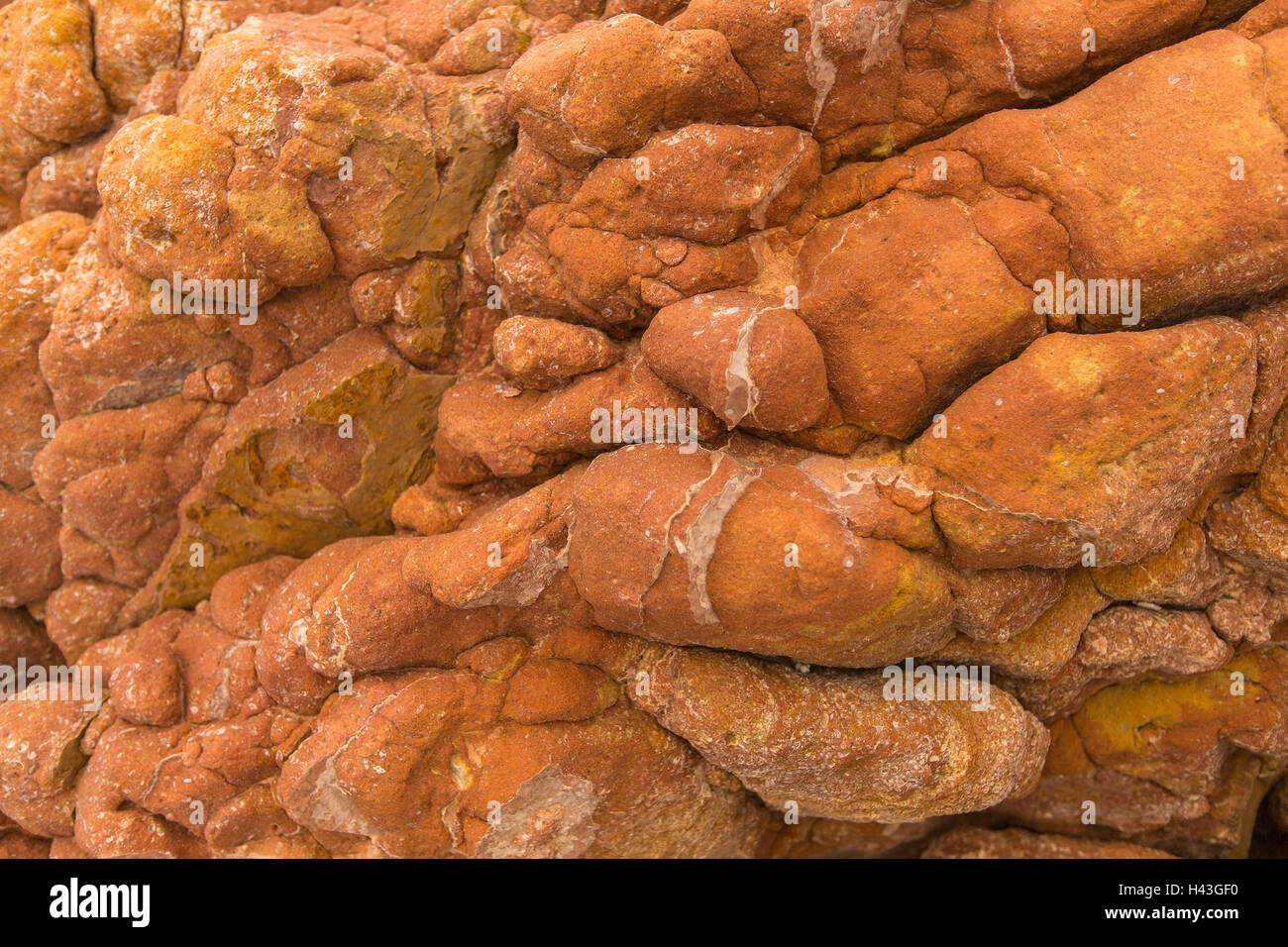 Textur von den Meeresklippen im Ägäischen Meer. Stockfoto