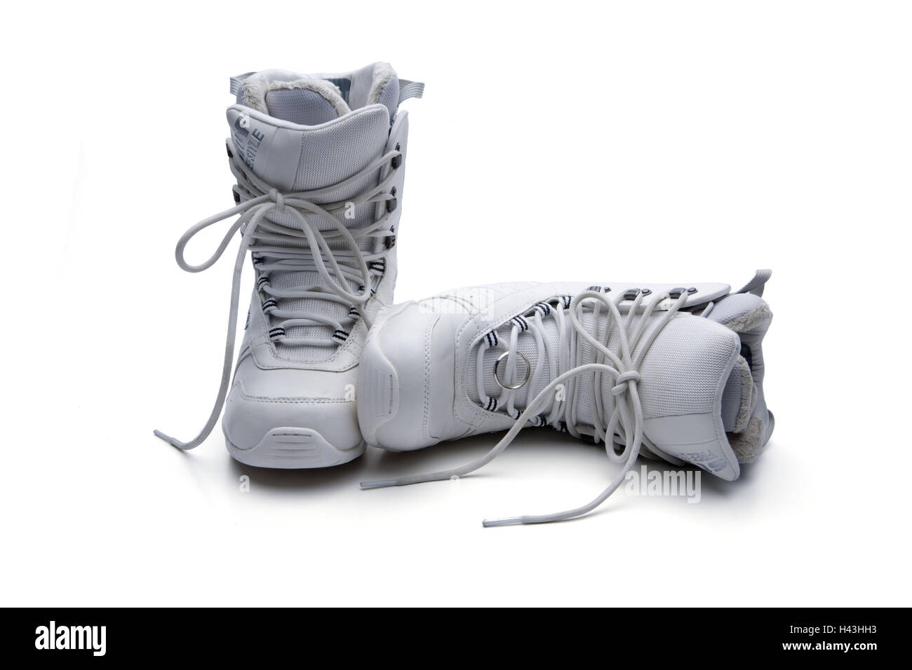 Snowboard Boot, Damen, weiß, Cut-Out, Stockfoto