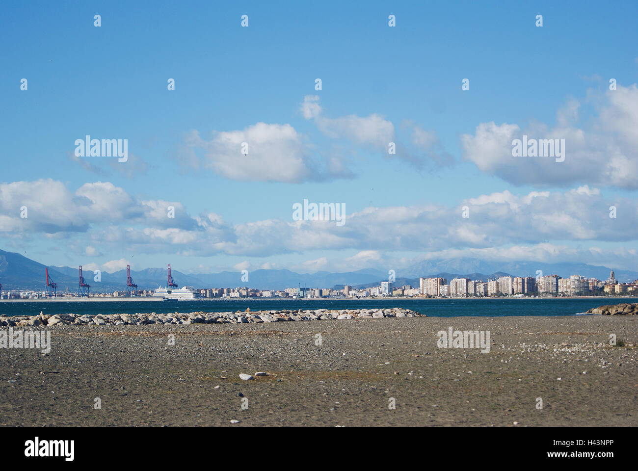Skyline der Stadt Malaga, Andalusien, Spanien Stockfoto