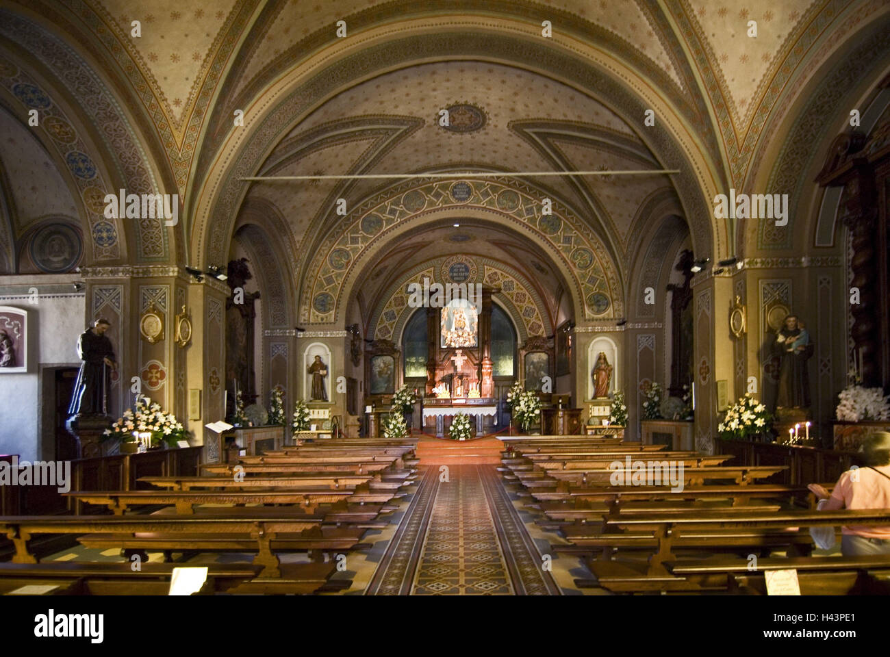 Italien, Sacro Monte di Orta, Kirche, Heilige Franziskus und Nikolaus, Innenraum, Stockfoto