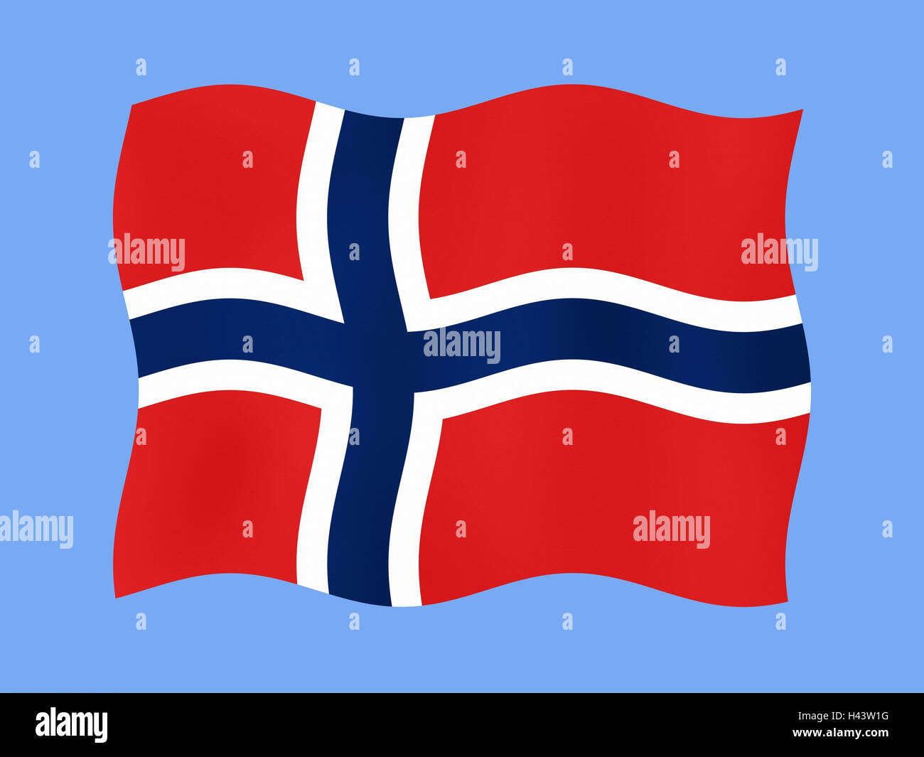 Computergrafik, Nationalflagge, Norwegen, Flagge, Flagge, Flagge, Zustand Abbildung, durchbrennen, in Norwegen, Skandinavien, Skandinavisch, Produktfotografie, Stockfoto