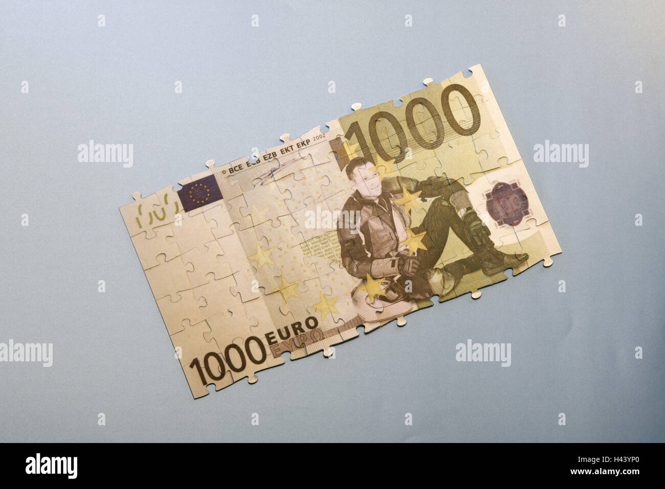 Banknote Jigsaw puzzle, Illustration, Motorradfahrer, compositely, Stockfoto