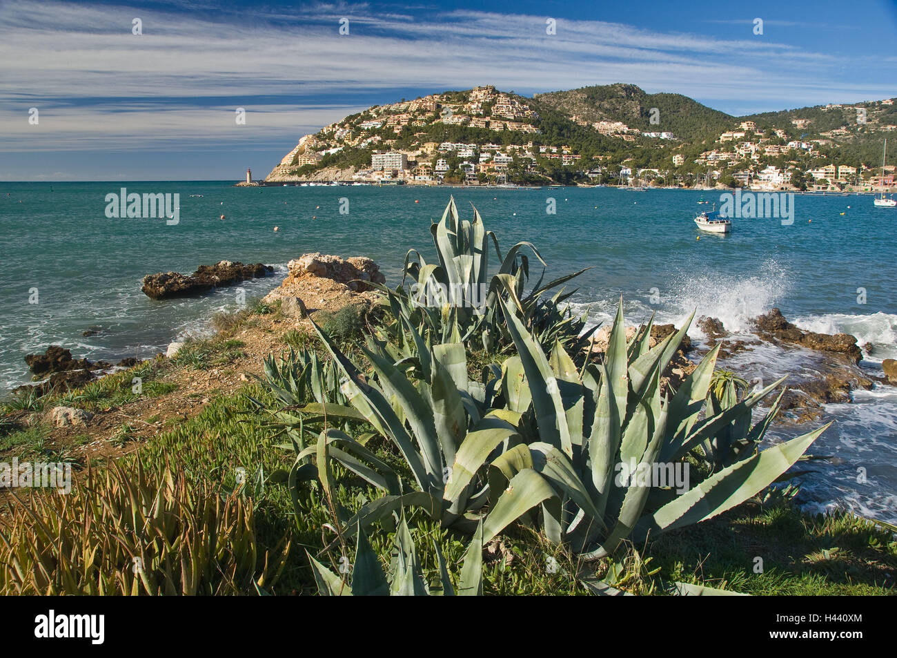 Spanien, Mallorca, Port d ' Andratx, Badia de Andratx, Küste, winter, Balearen, Balearen Insel, Küstenregion, Küstenlandschaft, Mittelmeer, Feriendorf, Reiseziel, Tourismus, Stockfoto