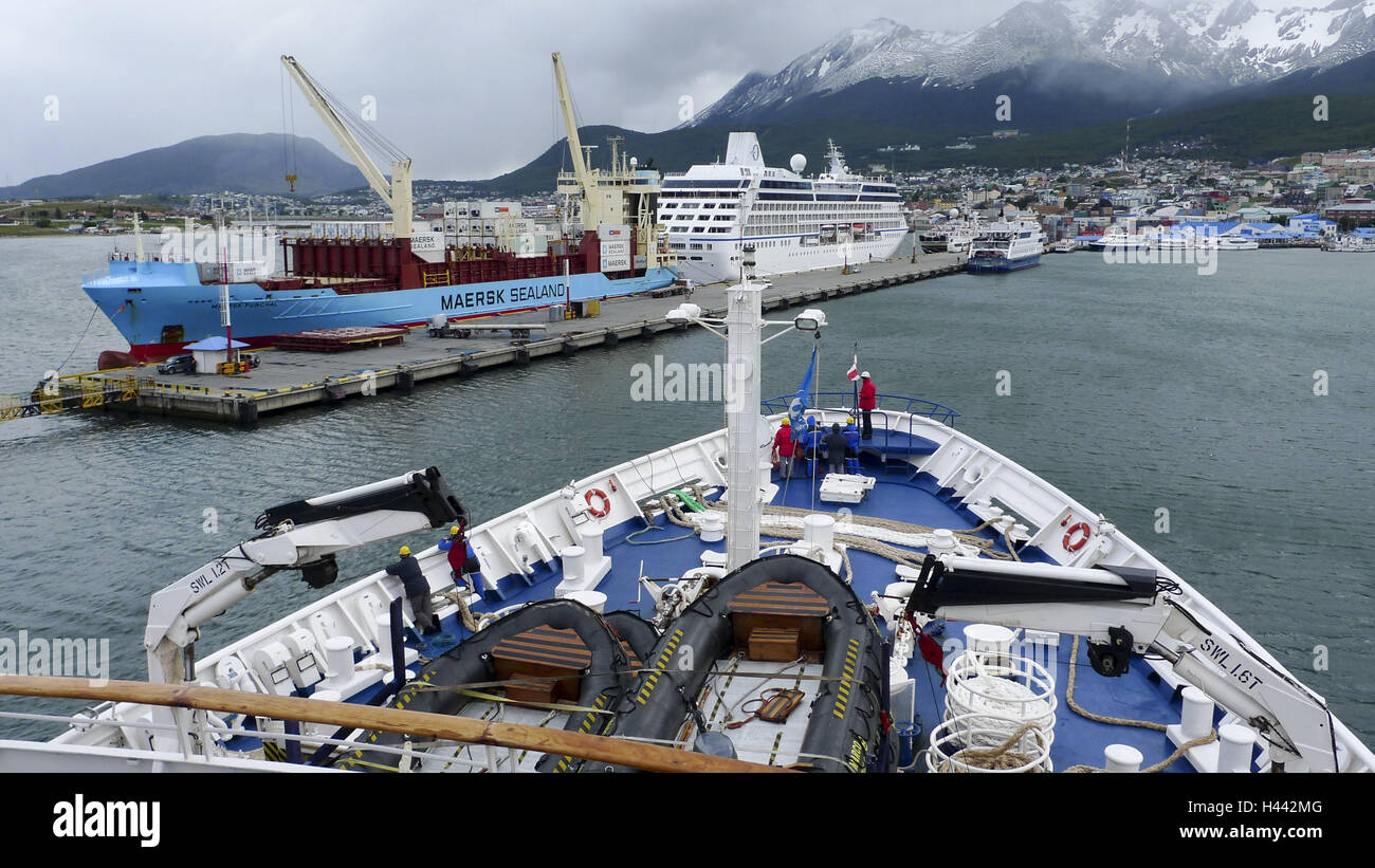 Ushuaia, Argentinien Fin del Mundo, Hafen, Stockfoto