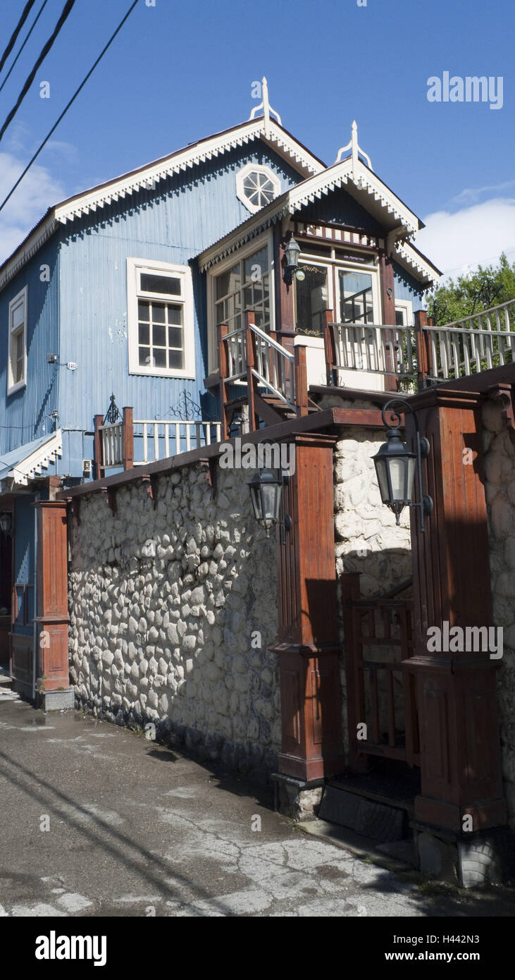 Argentinien, Ushuaia, Fin del Mundo, Stadtzentrum, Wohnhaus, Detail, Stockfoto