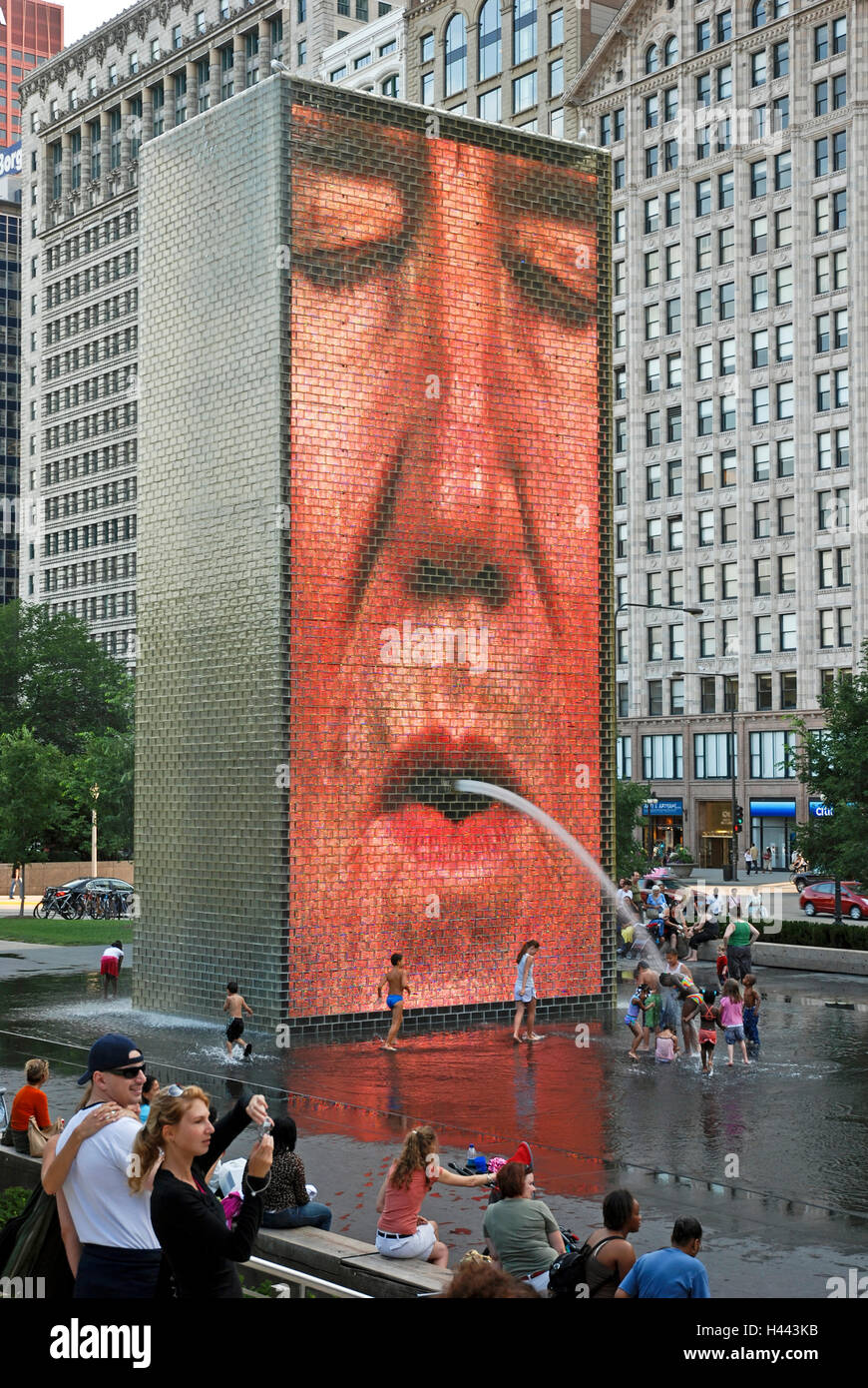 Crown Fountain in Chicago, Illinois Stockfoto