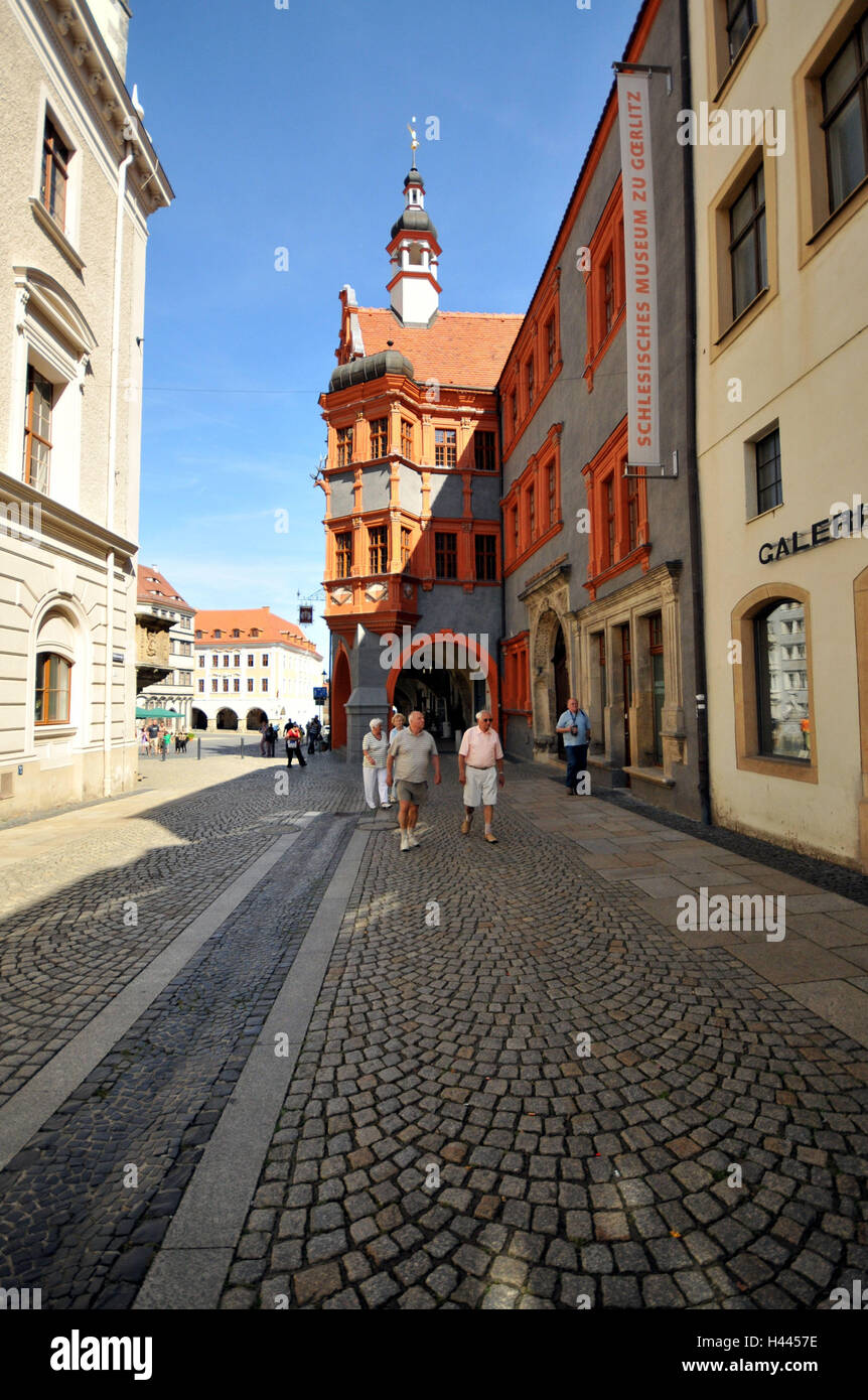 Schlesischen Museum, Teilmarkt, Görlitz (Stadt), Sachsen, Deutschland Stockfoto