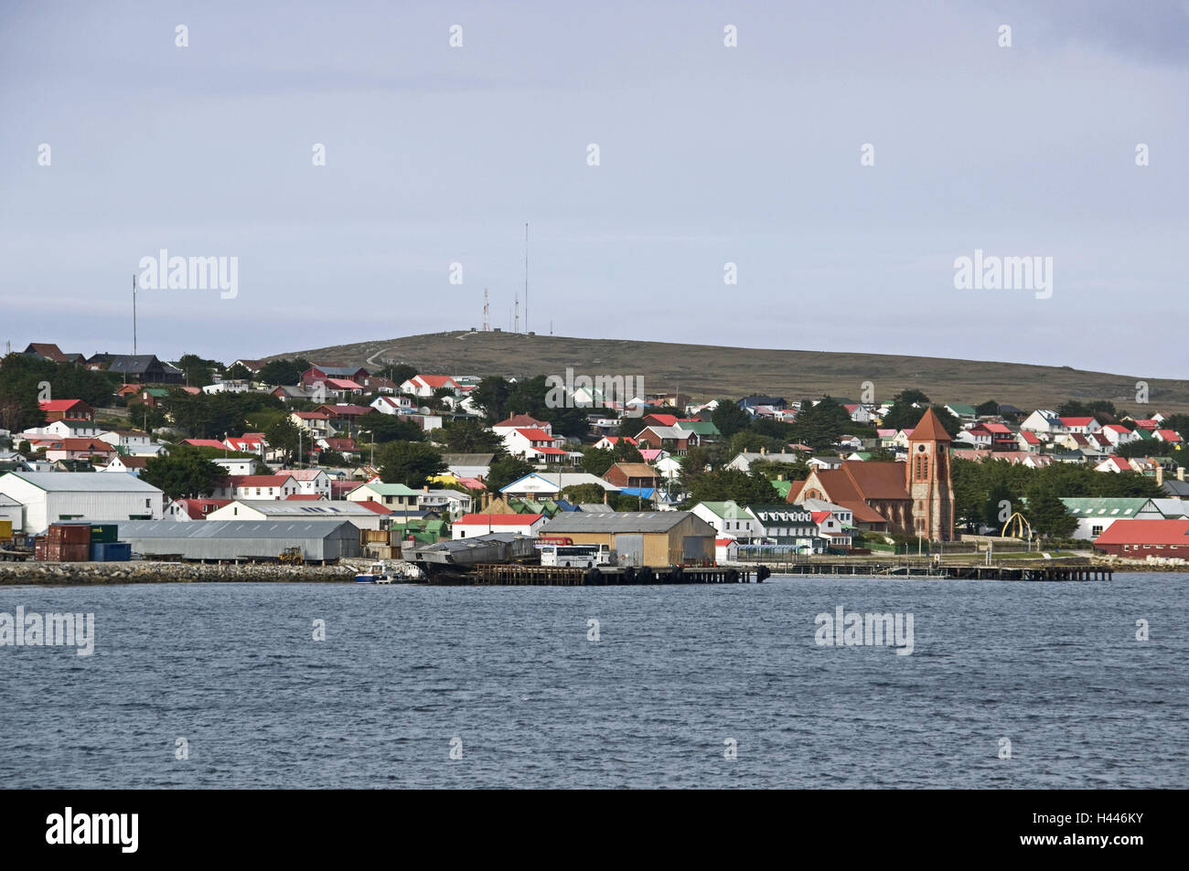Großbritannien, den Falkland-Inseln, port Stanley, lokale Ansicht, Kirche, Stockfoto