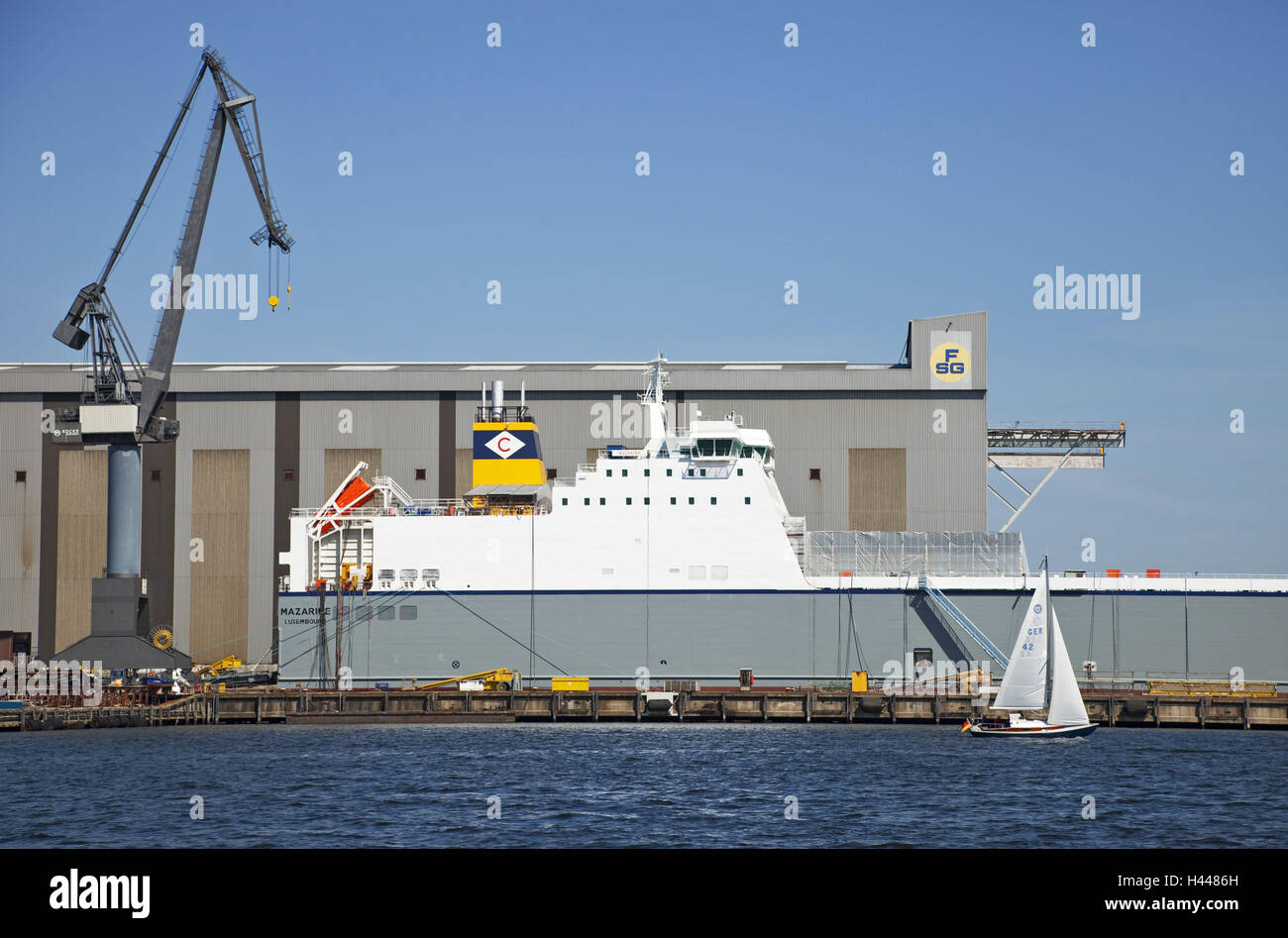Flensburg, Werft, Stockfoto