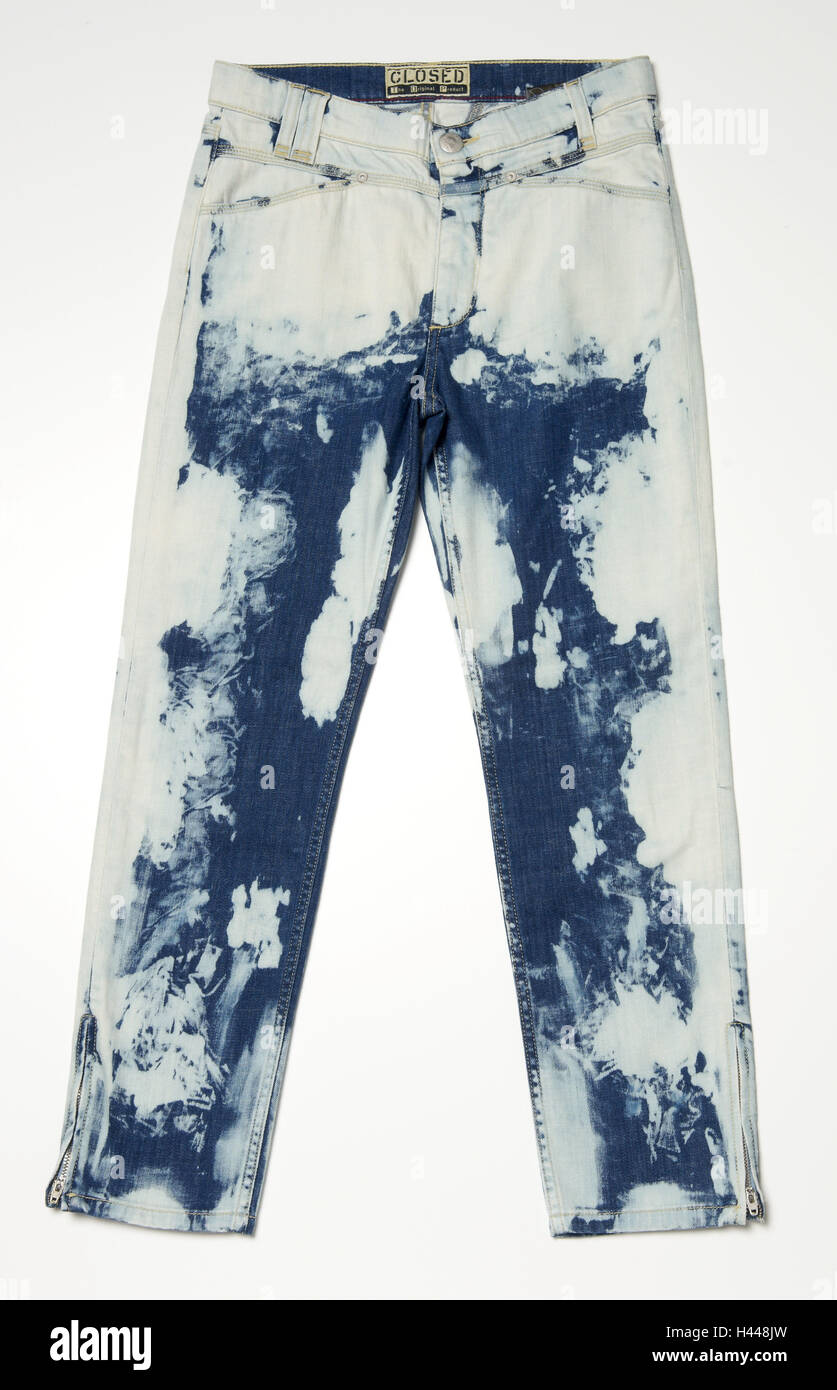 Jeans, Muster, Flecken, weiß, blau Stockfotografie - Alamy