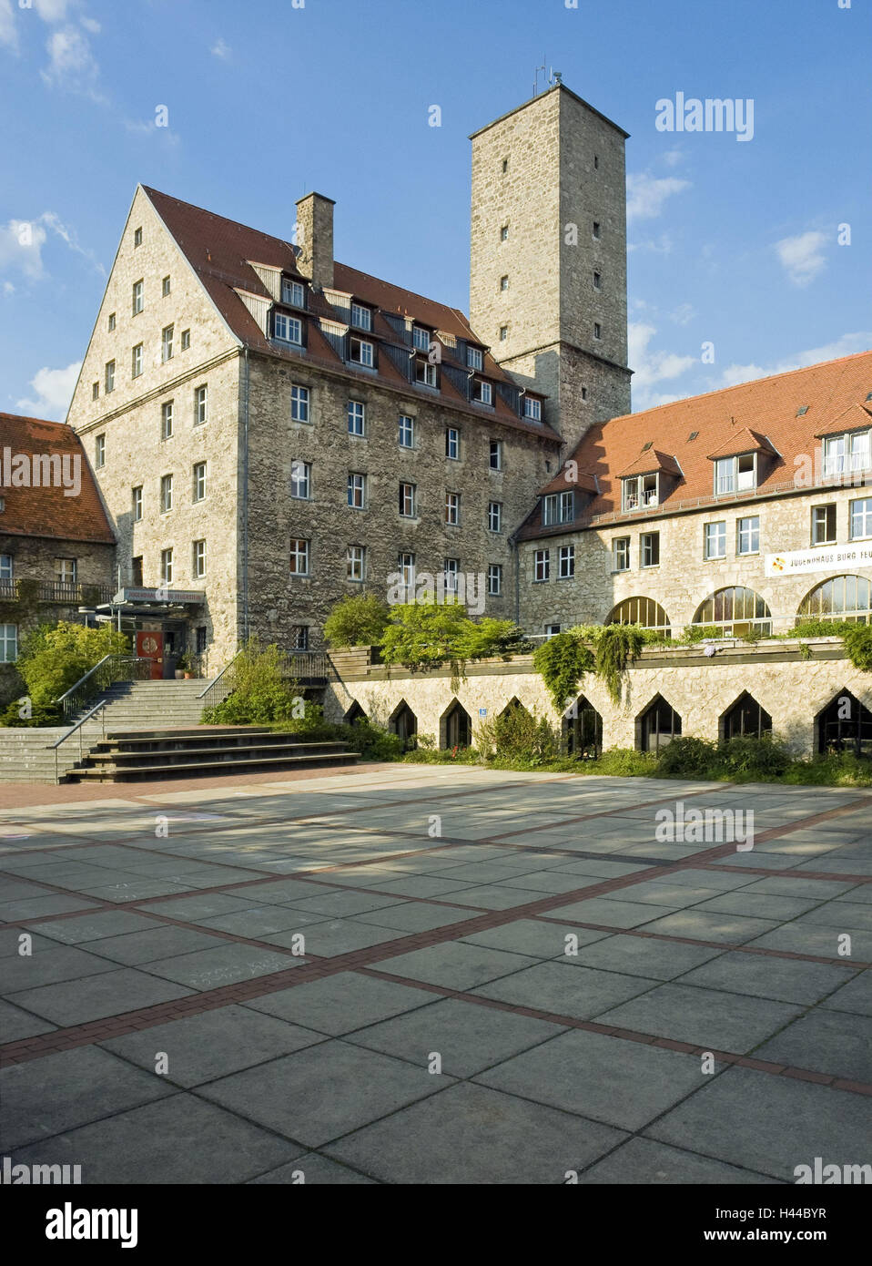 Deutschland, Bayern, Boar es Mann Stadt, Burg Feuerstein, Franken, Upper Franconia, Gebäude, Jugendzentrum, Burg, Struktur, Architektur, Struktur, Ort von Interesse, Reiseziel, Tourismus, Website für Jugendliche und Sozialzentrum, Sozialzentrum, niemand, Stockfoto