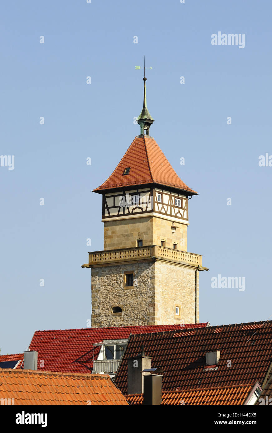 Deutschland, Baden-Wurttemberg, Waiblingen, hochrangige Wachturm, Stockfoto