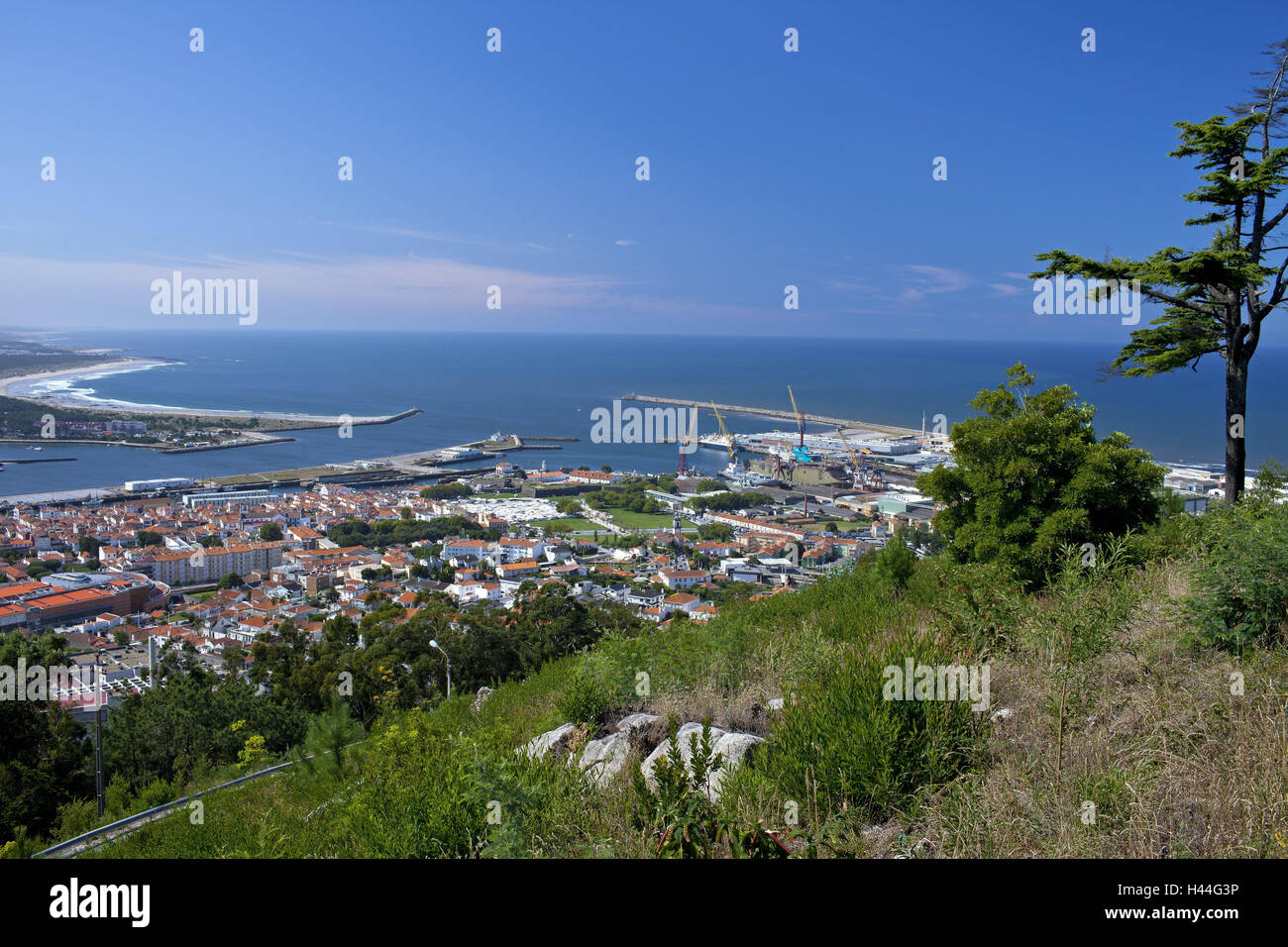 Nordportugal, Viana Th Castelo, Monte de Santa Luzia, Stadtübersicht Stockfoto