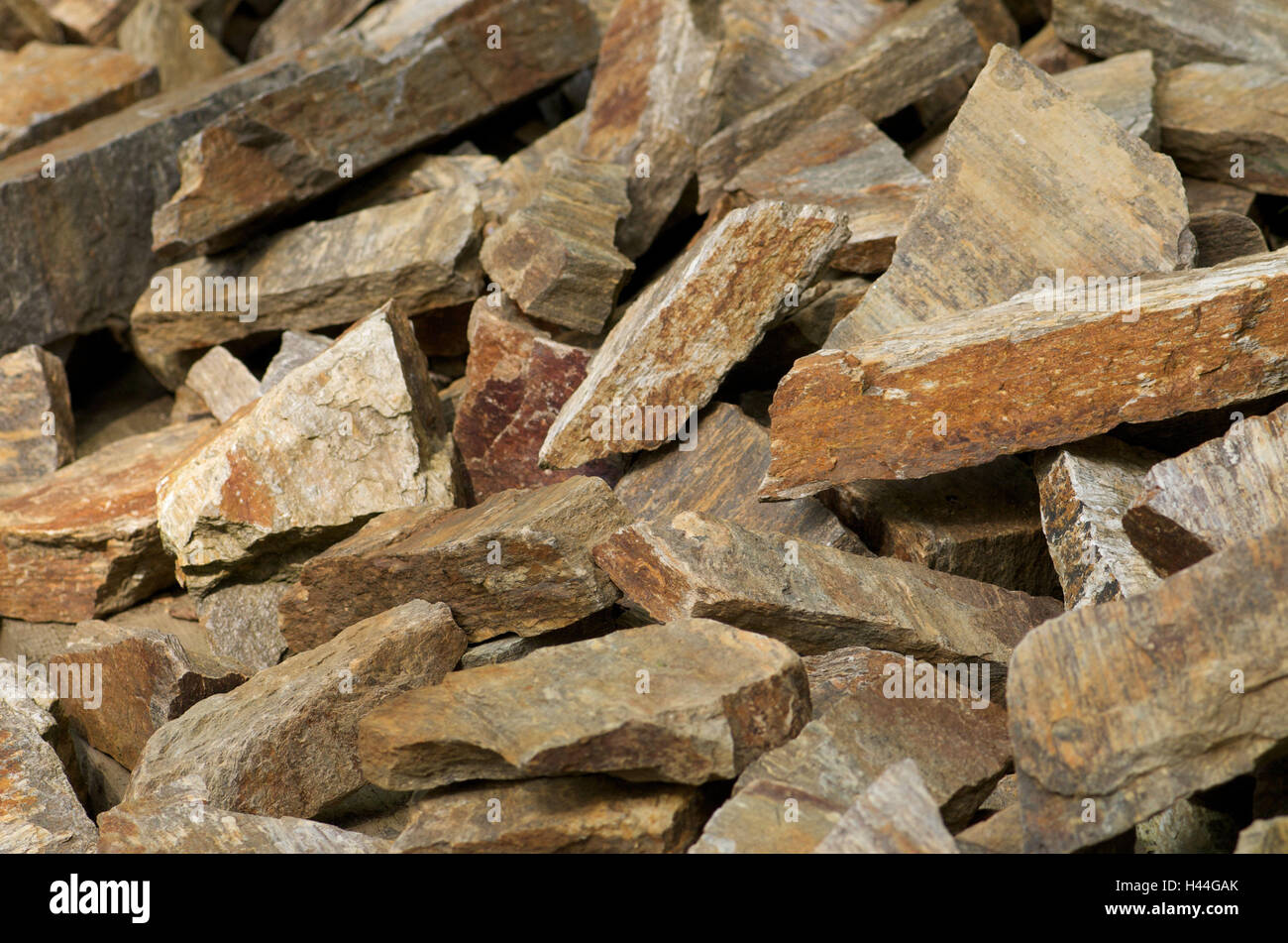 Schiefer, Haufen, rock, rock-Klumpen, Schiefer, Schiefer, Steinen, Strukturen, Muster, Formen, Schiefer Felsen ein Durcheinander Stockfoto