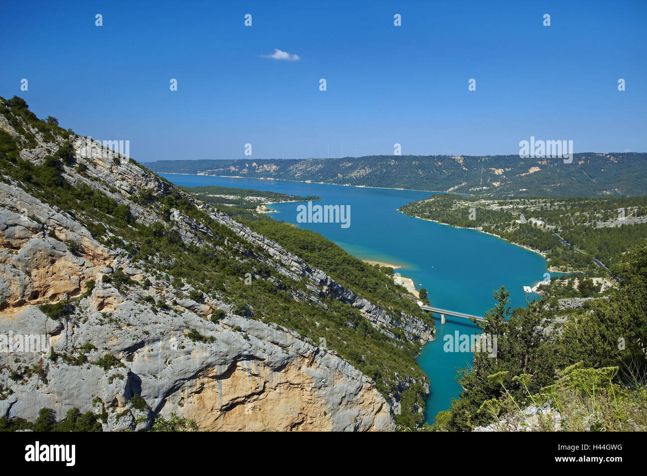 Europa, südlich von Frankreich, Provence, Verdon-Schlucht, See Lac Ste Croix, Stockfoto