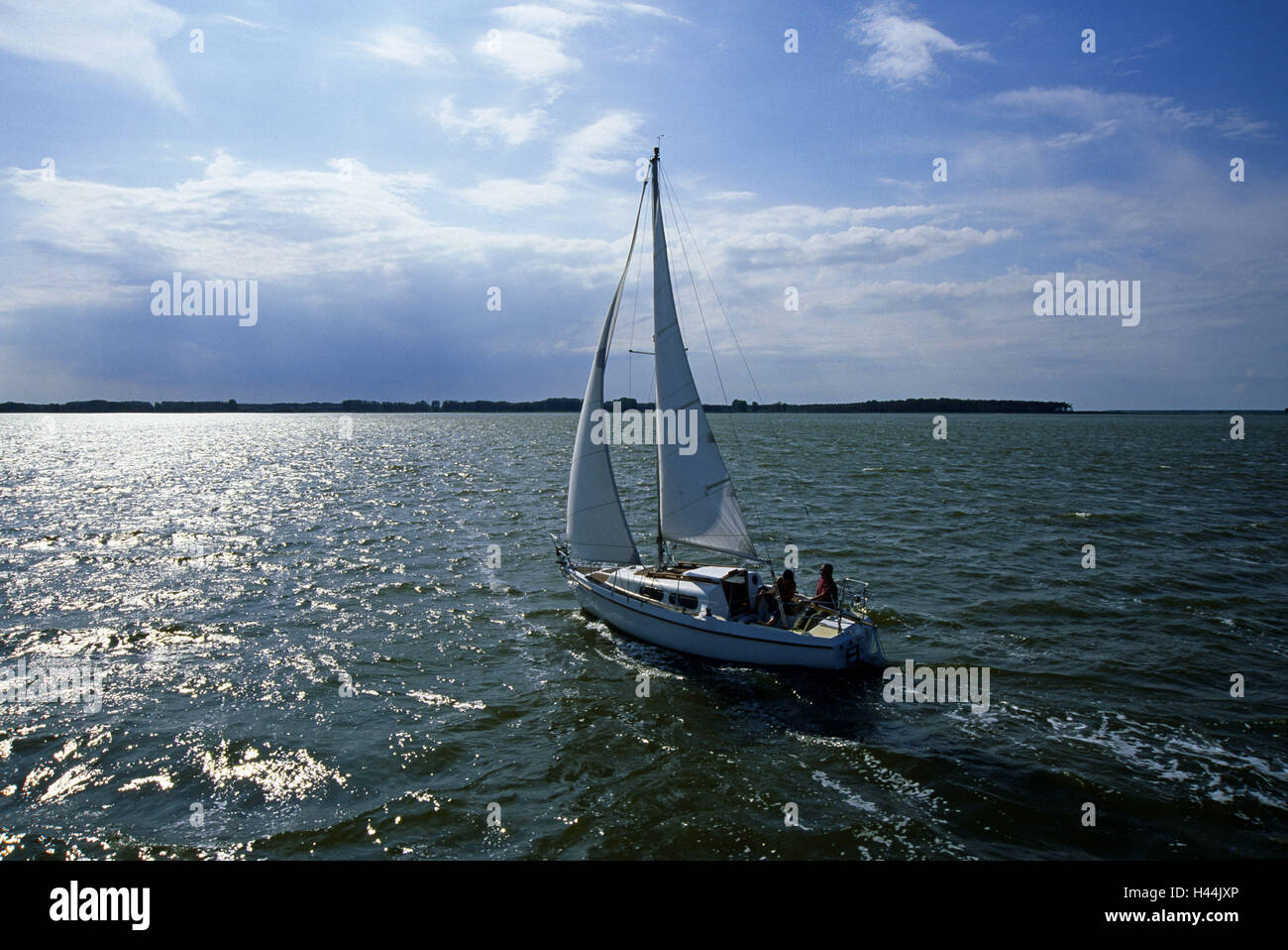 Norddeutschland, Zingst, Segelboote, Barther Bodden, Abendlicht, Stockfoto