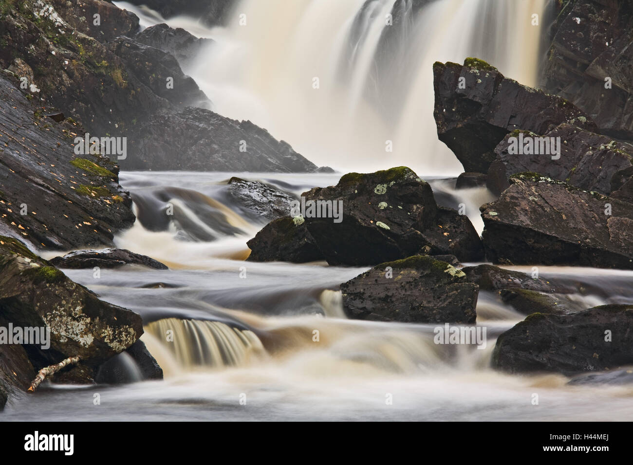 Großbritannien, Schottland, Argyllshire, Wasserfall, Detail, Stockfoto