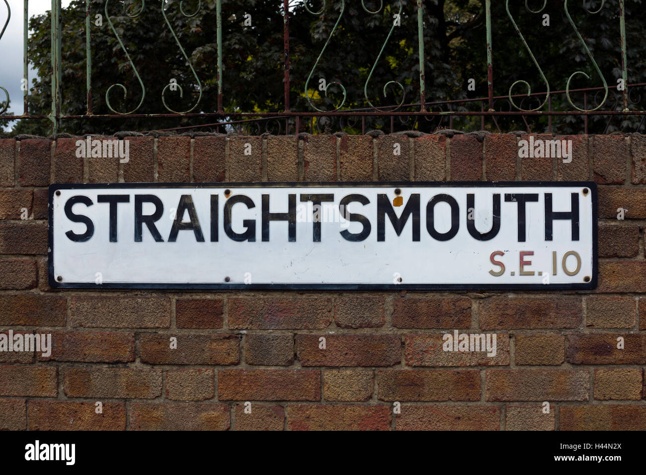 Straightsmouth Straße Zeichen, Greenwich, London, UK Stockfoto