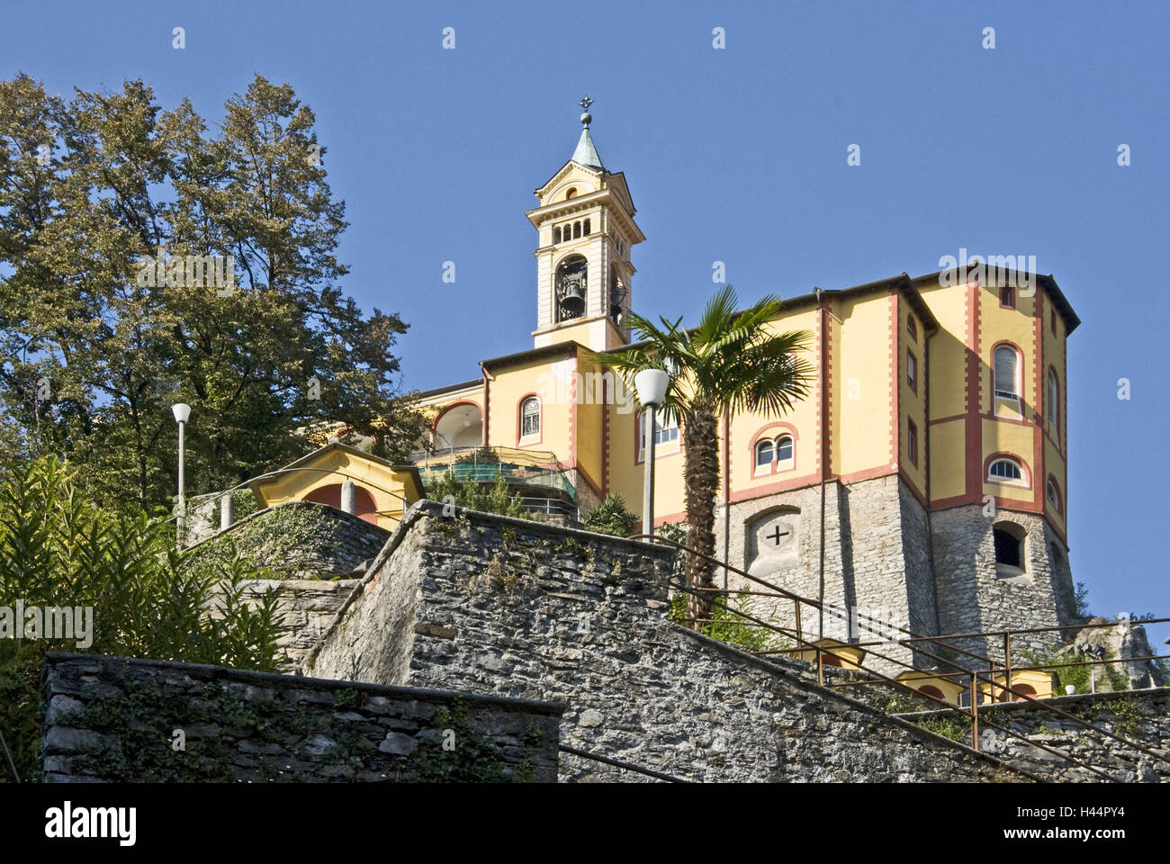 Schweiz, Tessin, Luzern, Wallfahrtskirche "Madonna del Sasso", Stockfoto