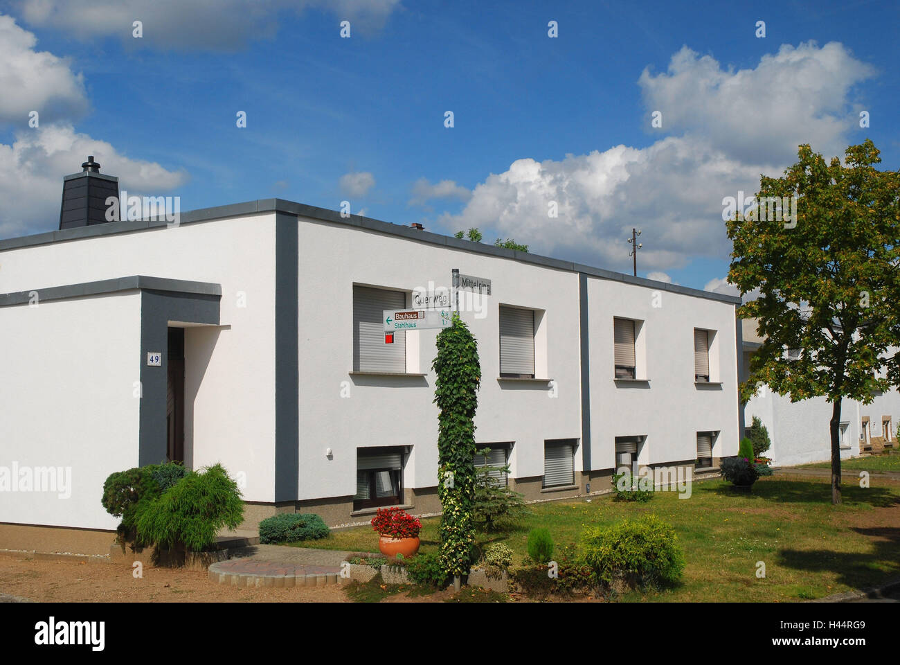 Deutschland, Sachsen-Anhalt, Dessau-Roßlau, Siedlung Törten, Stockfoto