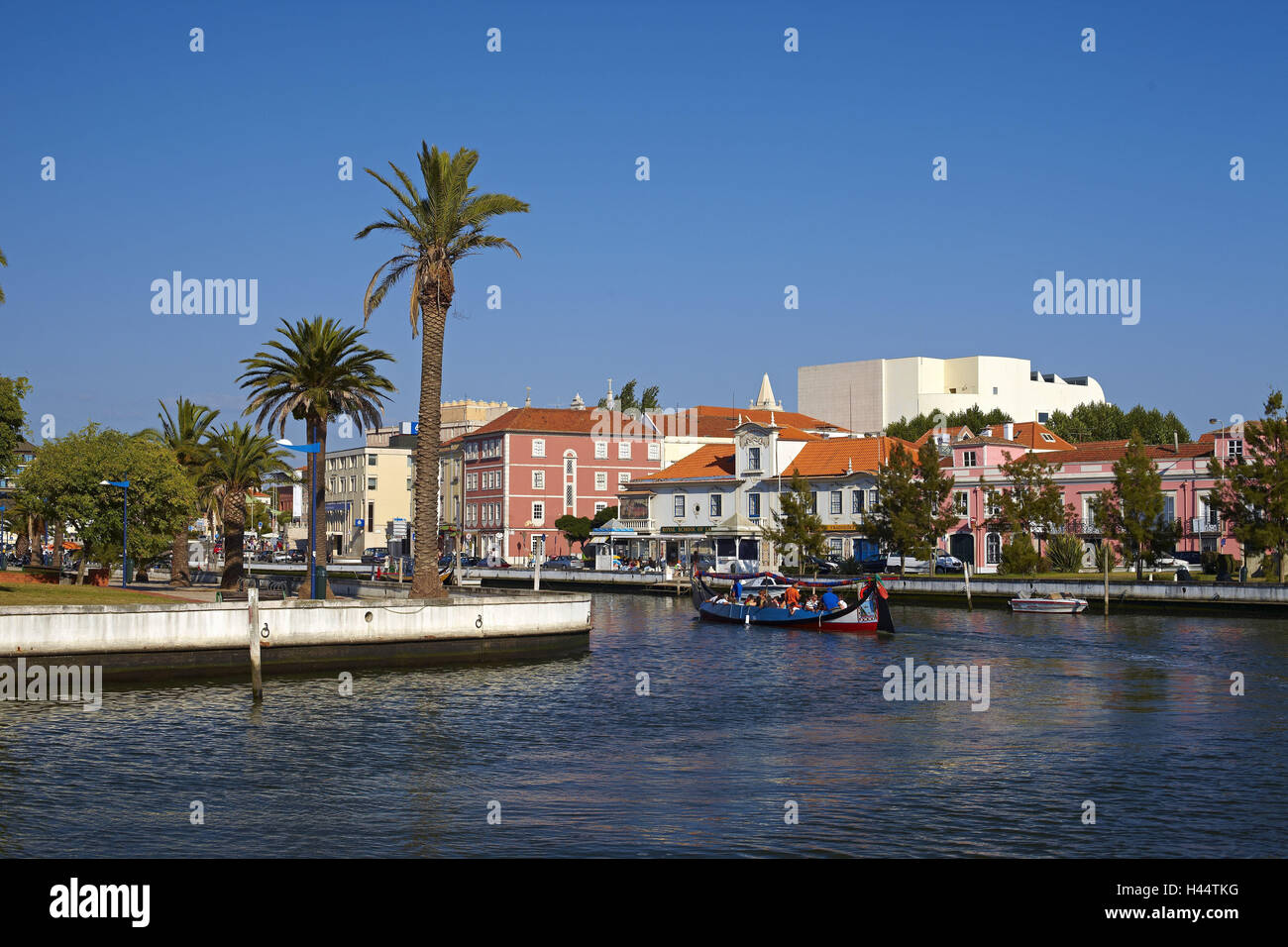 Portugal, Aveiro, Kanal, Boot hin-und Rückfahrt, Tourist, Stockfoto