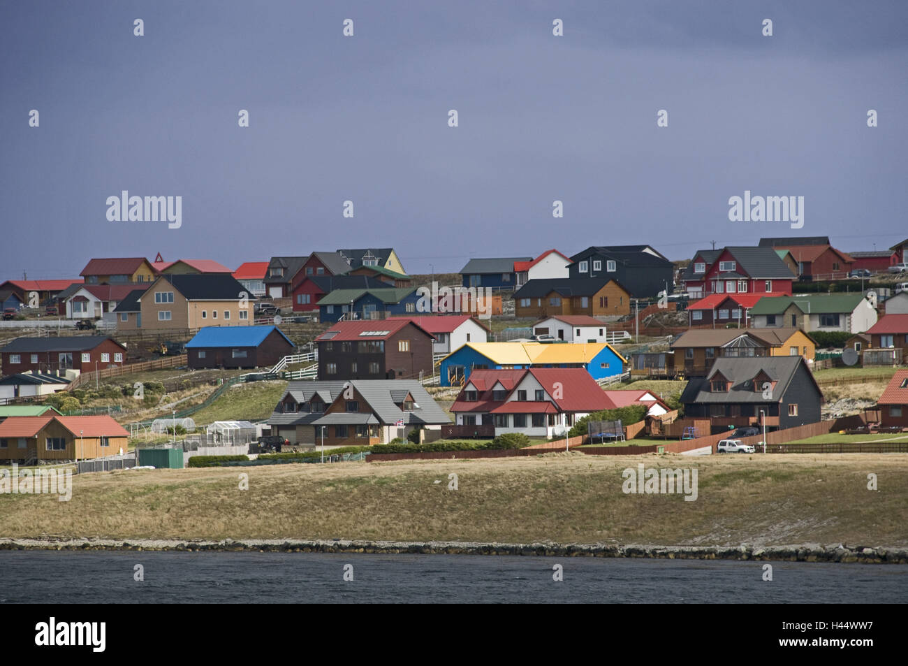 Die Falkland-Inseln, Port Stanley, lokale Ansicht, Häuser, Stockfoto