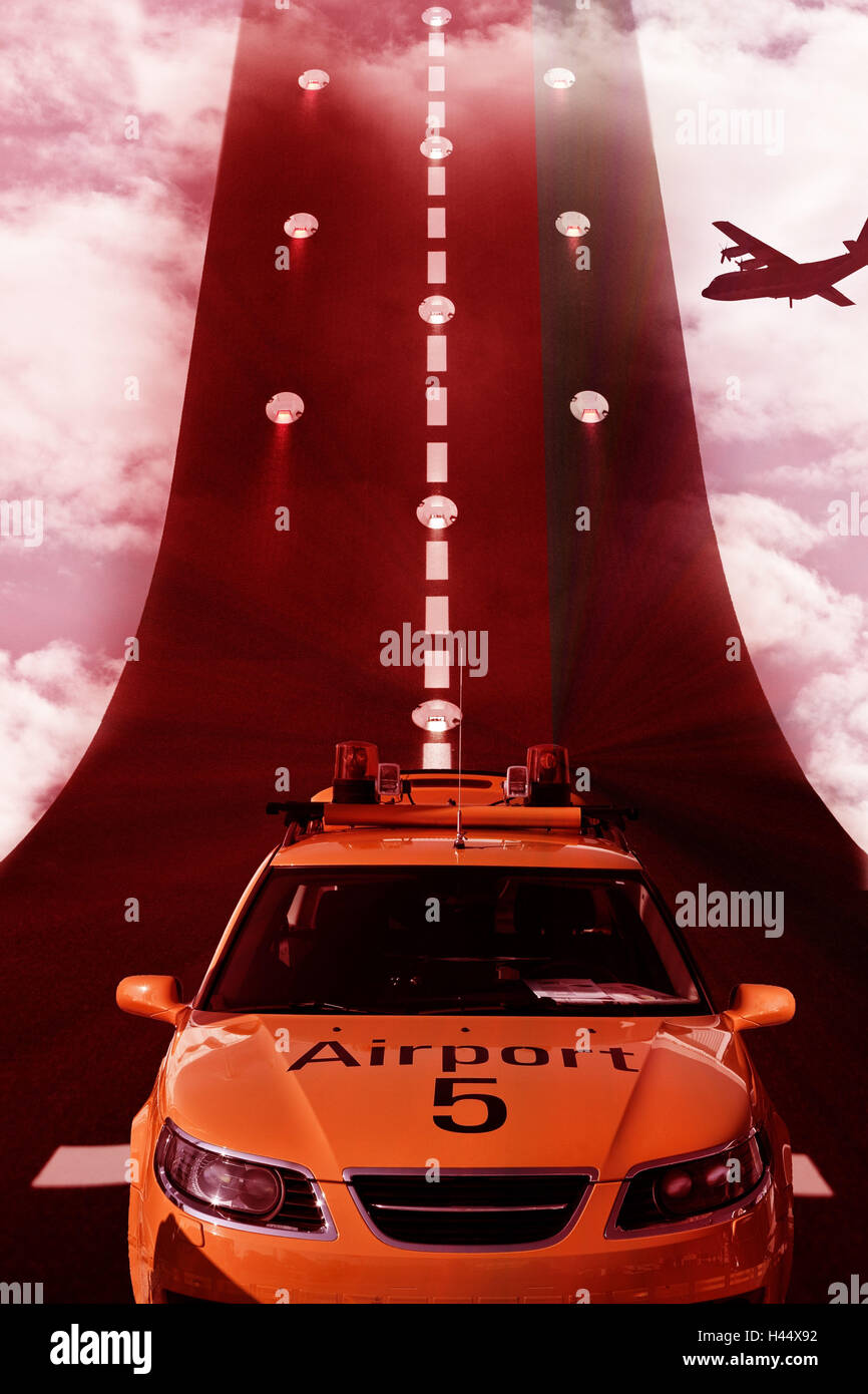 Flughafen Fahrzeug, Start-und Landebahn, fiktiven, M, Stockfoto