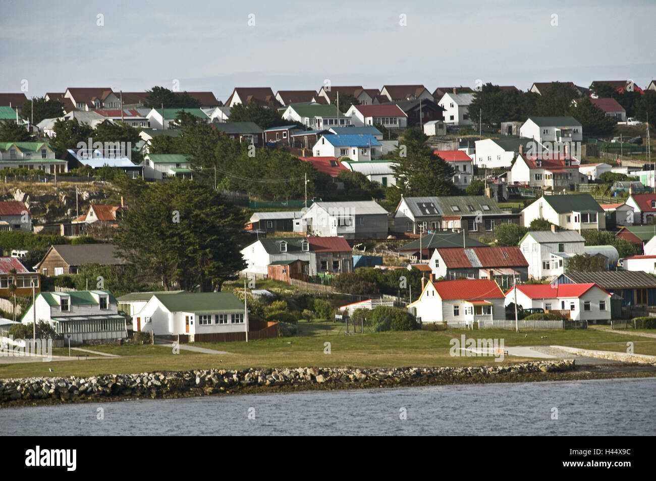 Großbritannien, den Falkland-Inseln, port Stanley, lokale Ansicht, Häuser, Stockfoto