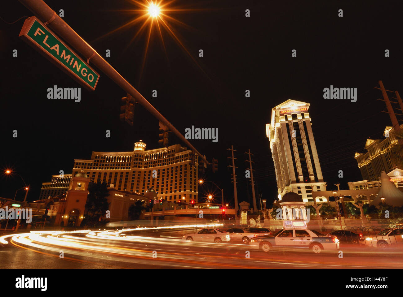 Der USA, Nevada, Las Vegas, Blick auf die Stadt, "The Strip", in der Nacht, Stockfoto