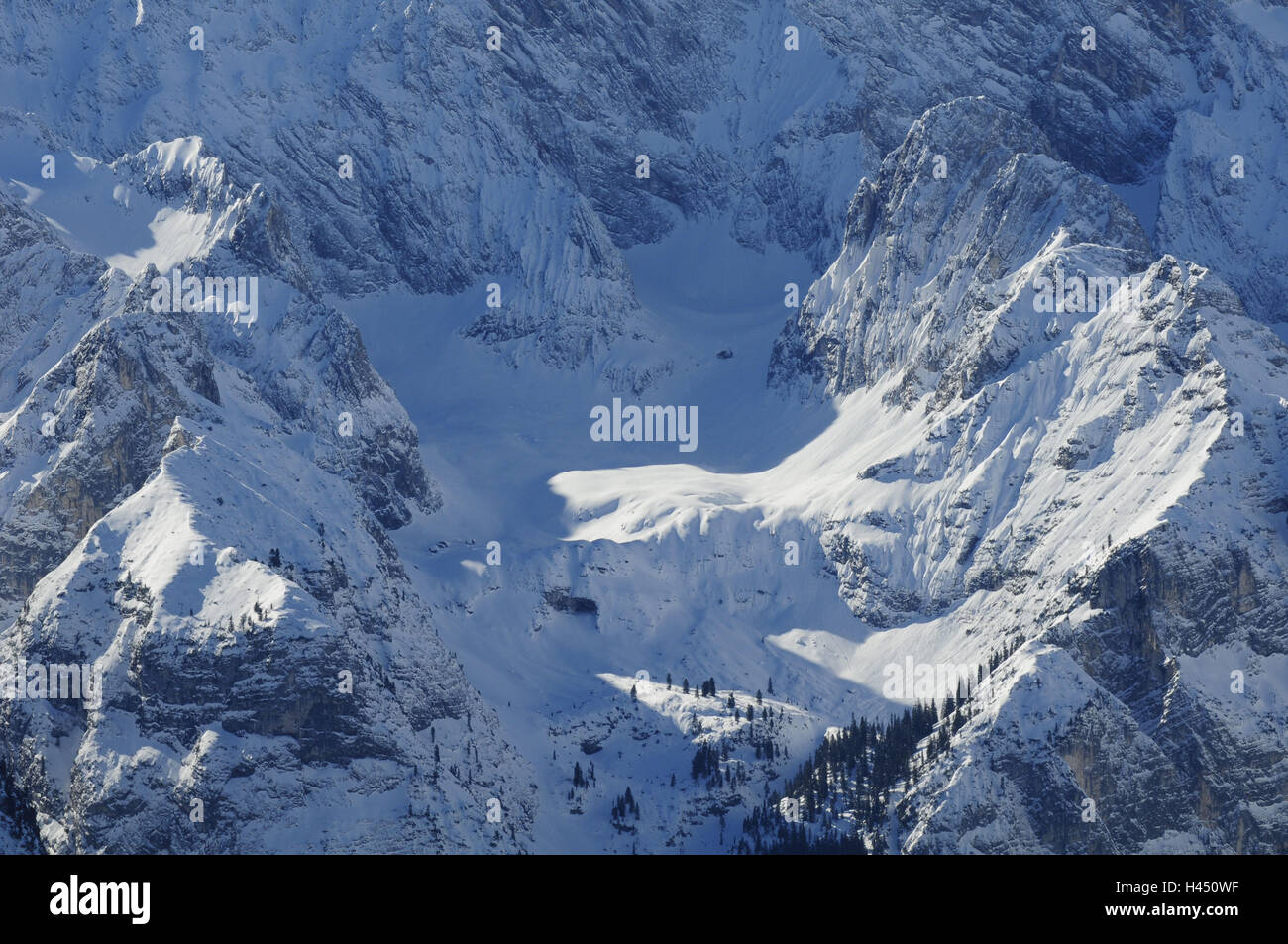 Deutschland, Bayern, Werdenfels, Garmisch-Partenkirchen, Wettersteingebirge, Höllental, Winter, Stockfoto