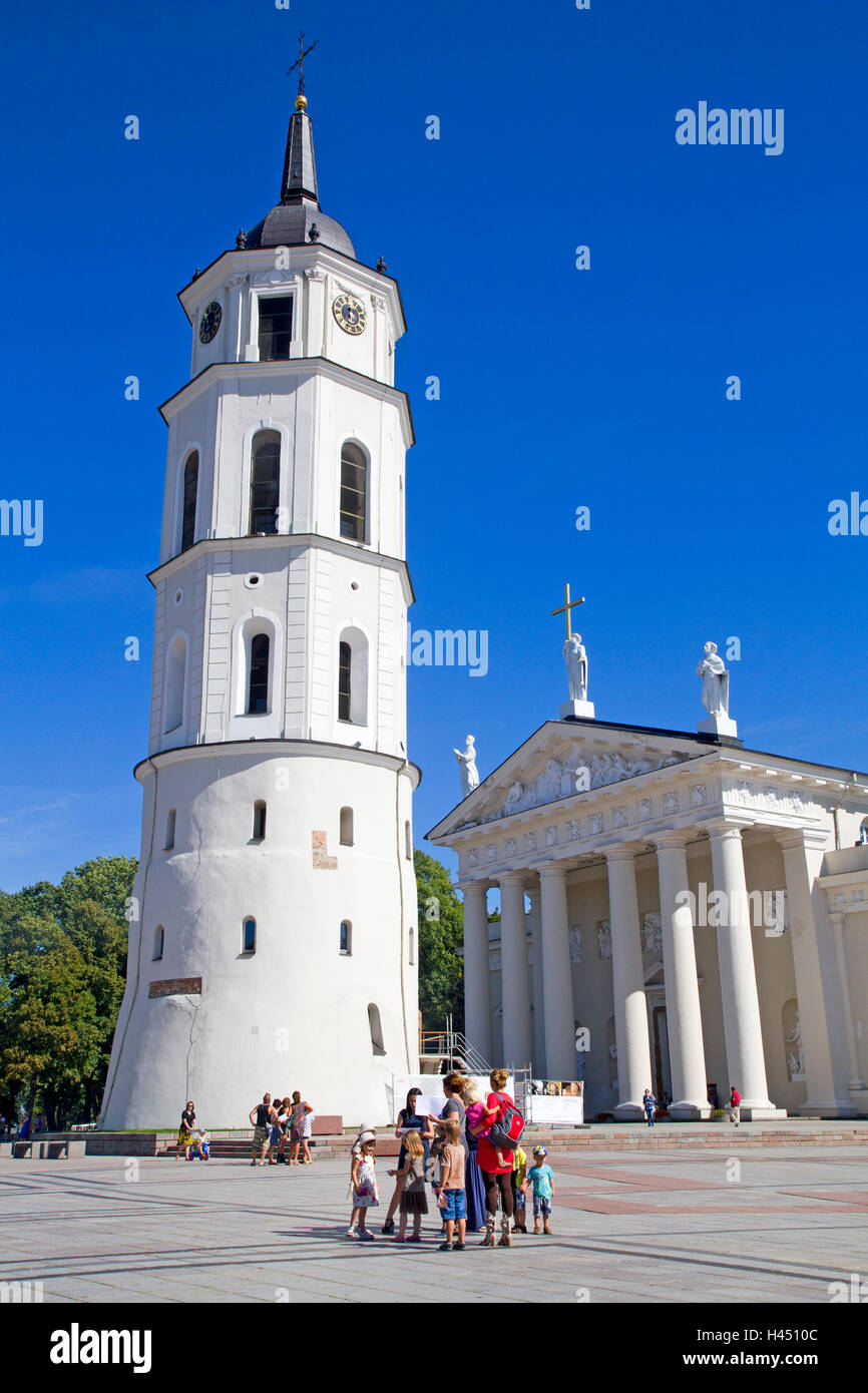 Vilnius Kathedrale und Glockenturm Stockfoto