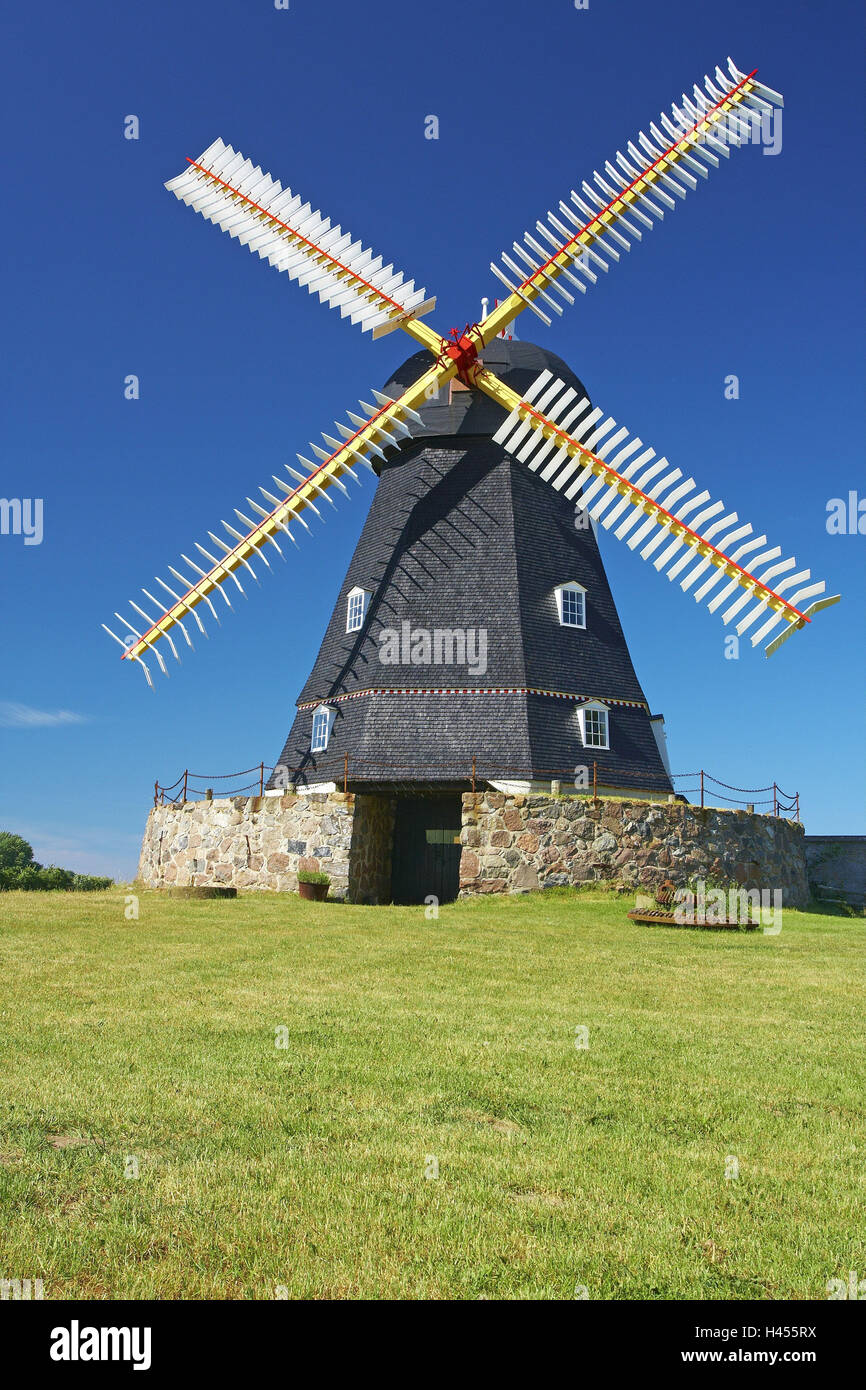 Dänemark, Fünen, Windmühle, Stockfoto