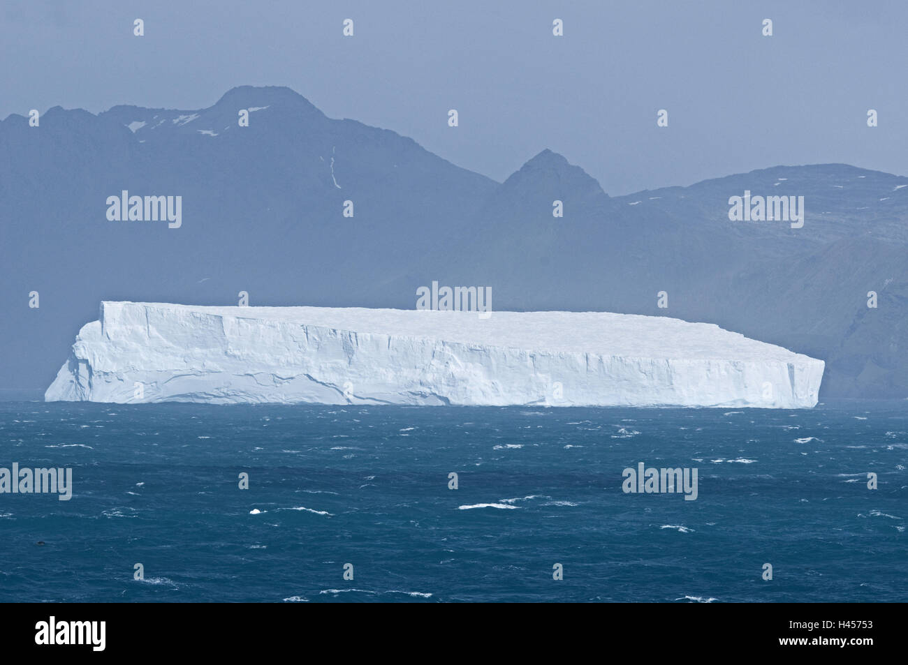 Der Südatlantik, Südgeorgien, Eisberg, Küste, Stockfoto