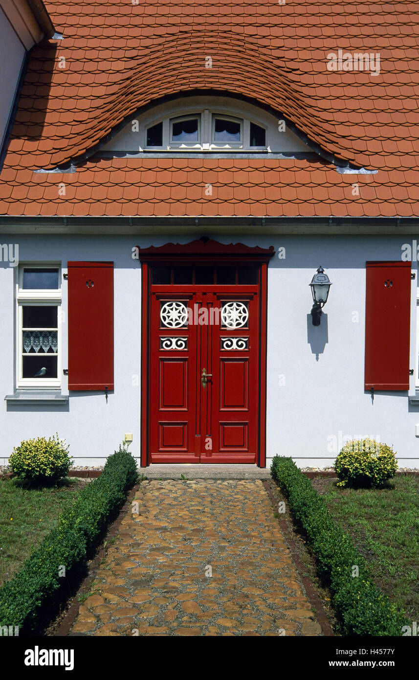 Norddeutschland, Frühling, Kapitänshaus, Tür, Stockfoto