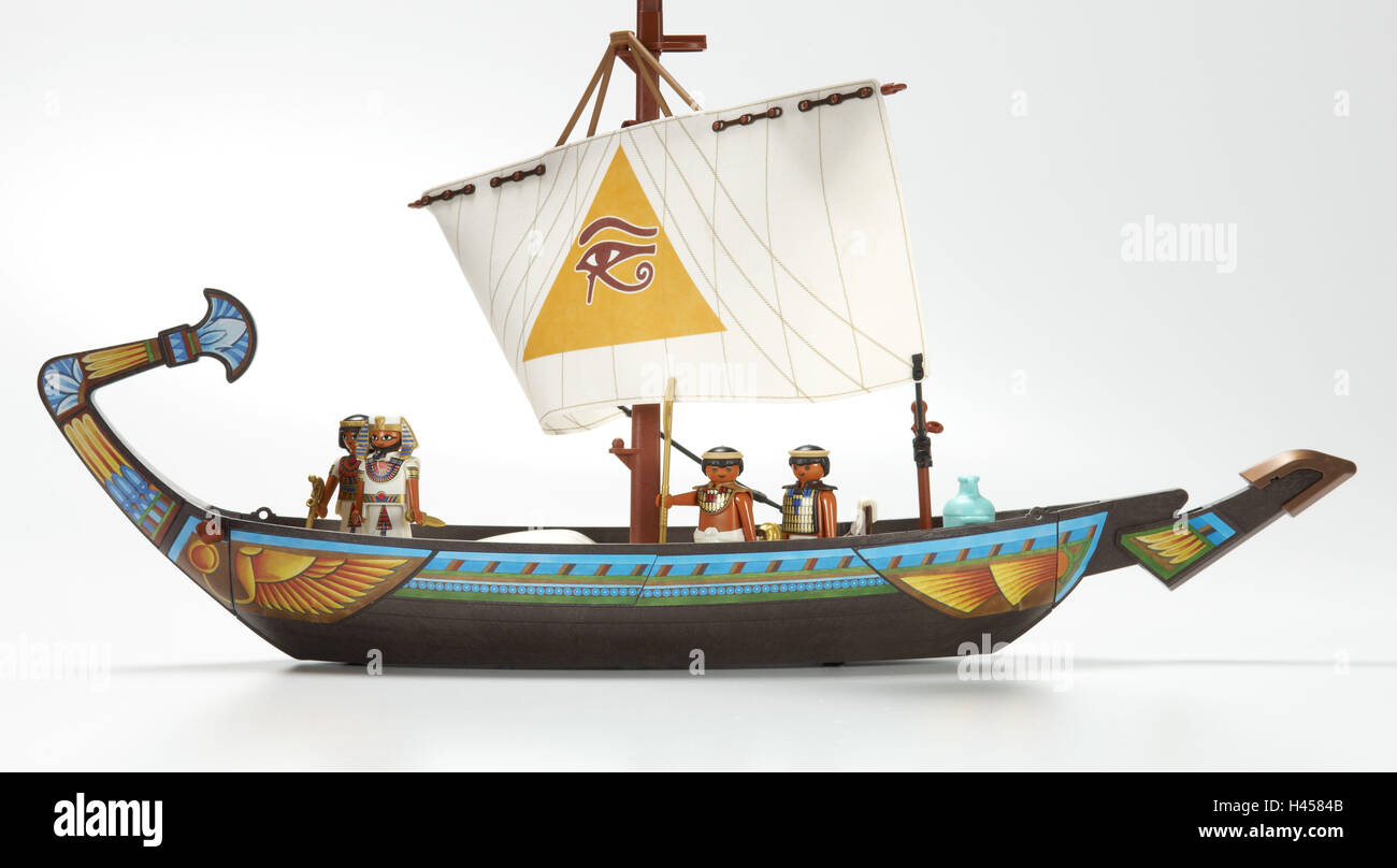 Spielzeugboot, Segelboot, Ägypter, Stockfoto